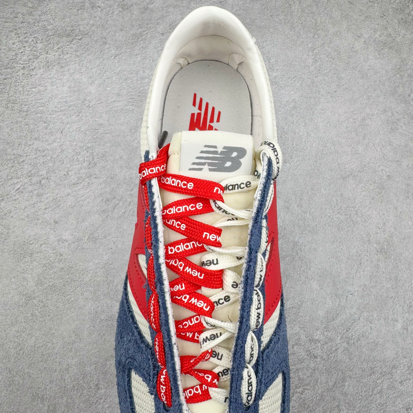 New Balance NB 471 低筒 织物牛剖层革 复古时尚 防滑耐磨 生活休闲鞋 波鞋  男女同款 米白深蓝色 U471AK