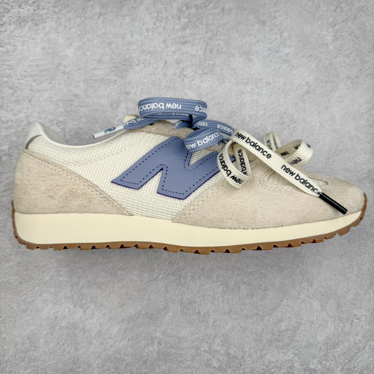 New Balance NB 471 低筒 织物牛剖层革 复古时尚 防滑耐磨 生活休闲鞋 波鞋  男女同款 米白色 U471AA