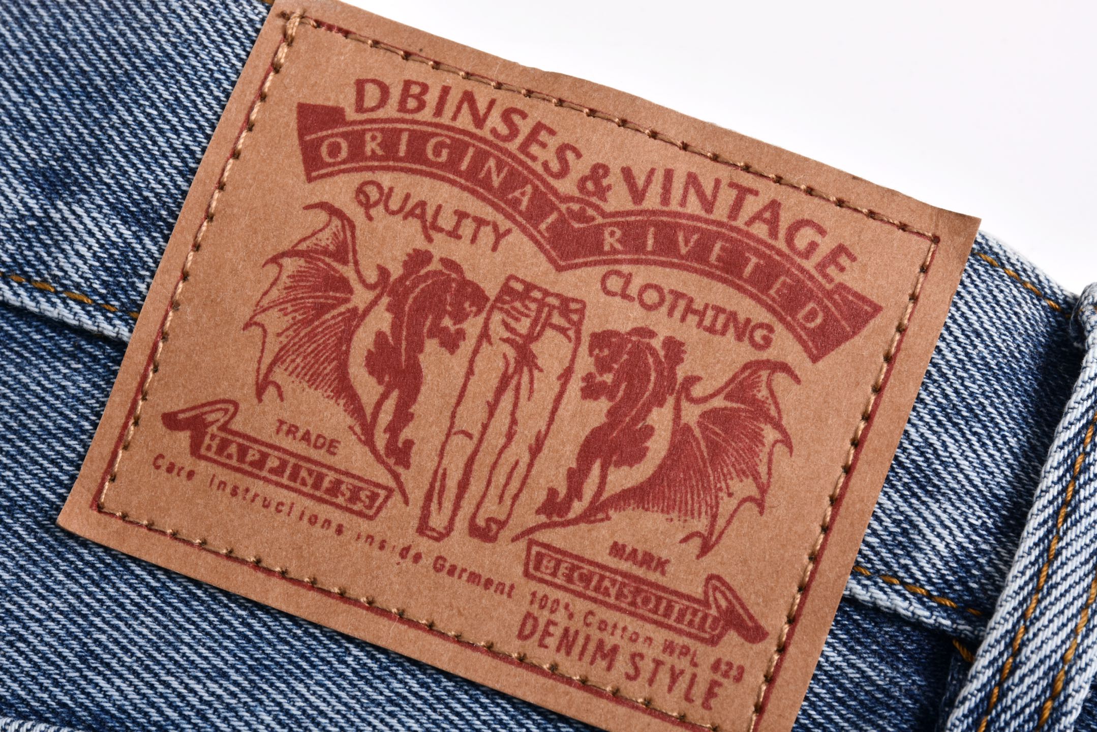 Chrome Hearts 克罗心黑白拍拼皮 牛仔裤  长裤 休闲裤  蓝色C0