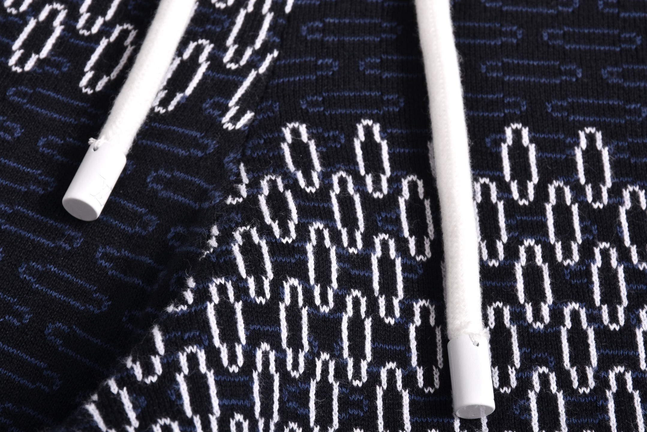 LOUIS VUITTON 路易威登 LV 白蓝格针织 短裤 休闲裤 裤子 五分裤  蓝色A5