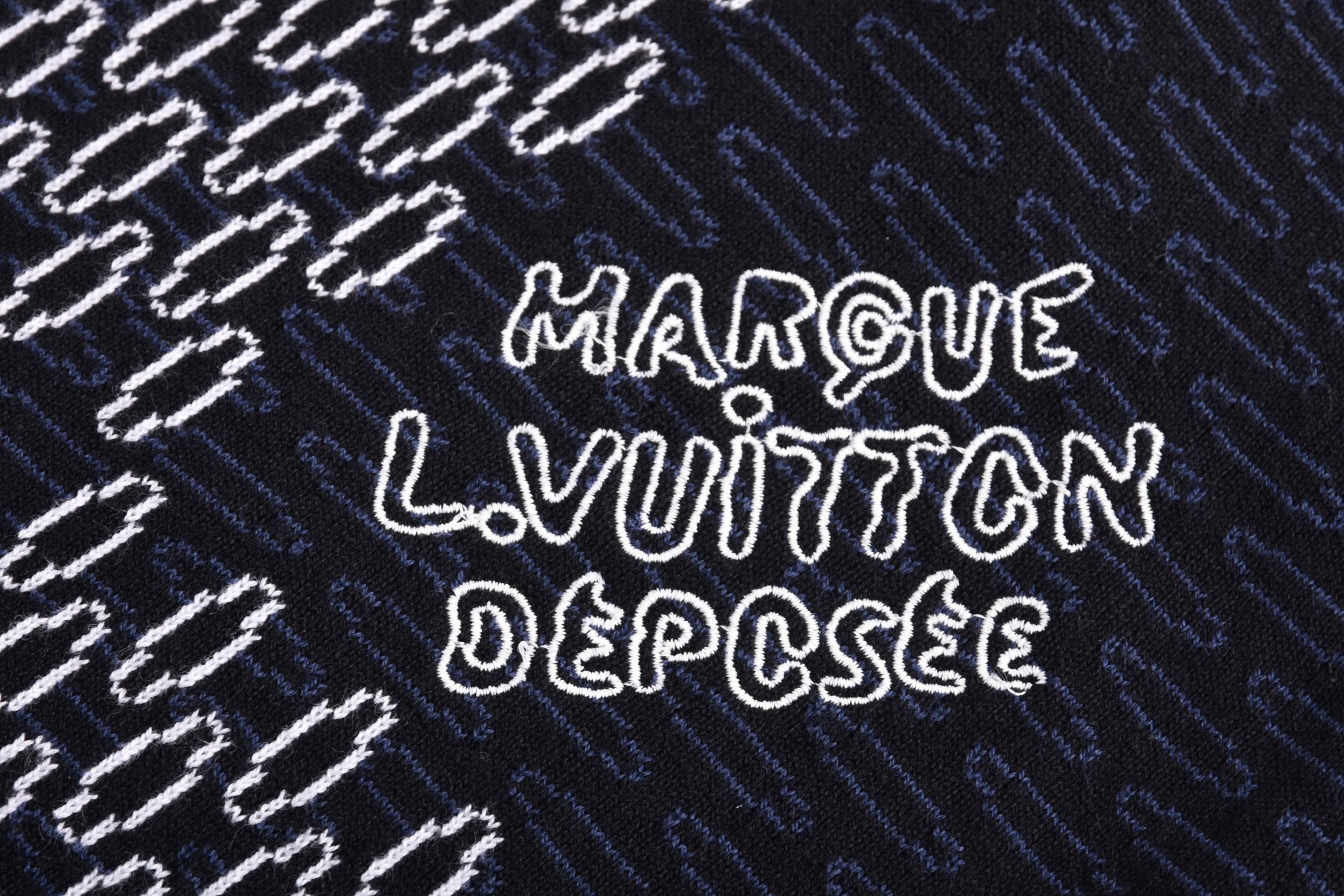 LOUIS VUITTON 路易威登 LV 白蓝格针织 短裤 休闲裤 裤子 五分裤  蓝色A5