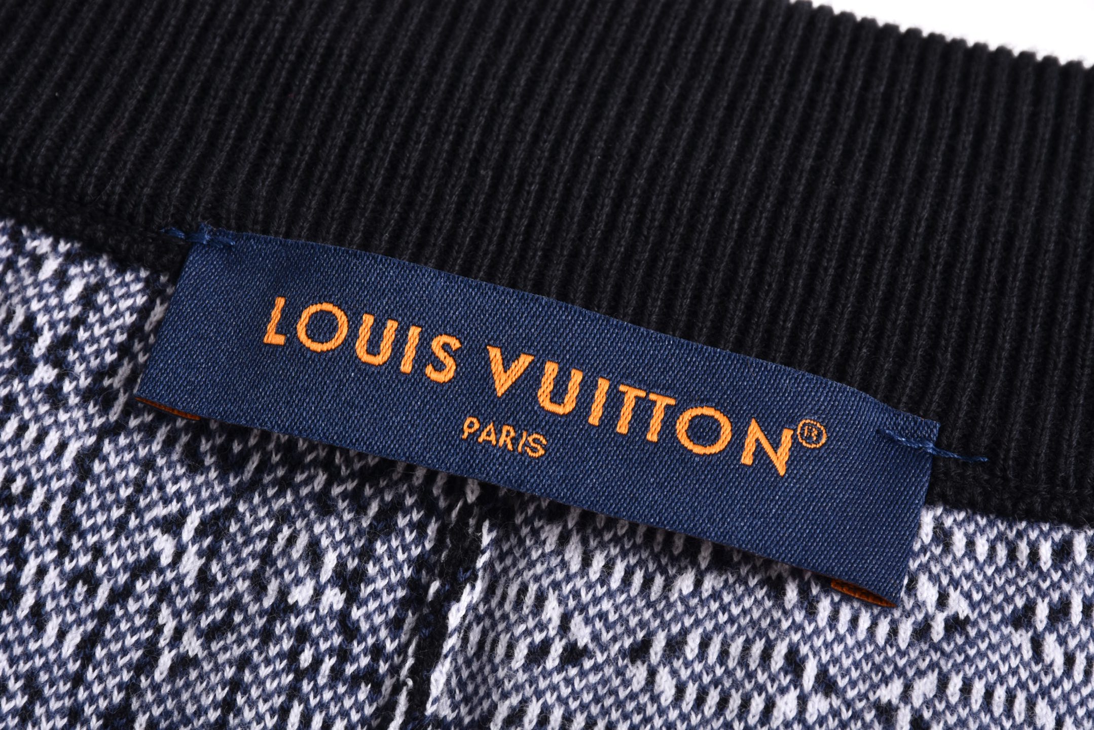 LOUIS VUITTON 路易威登 LV 白蓝格针织 短裤 休闲裤 裤子 五分裤  蓝色A5