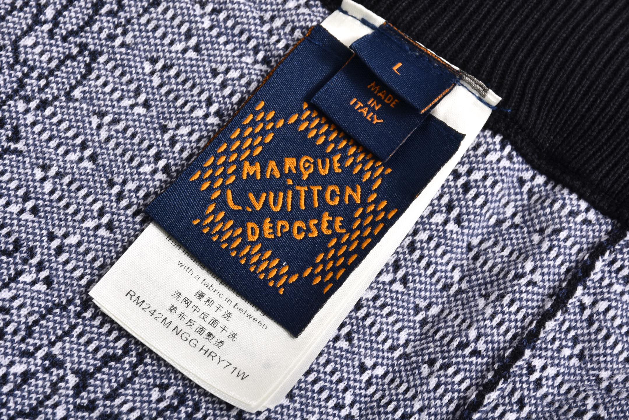 LOUIS VUITTON 路易威登 LV 白蓝格针织 短裤 休闲裤 裤子 五分裤  蓝色A5