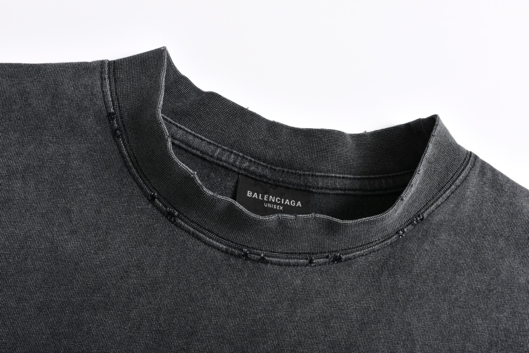 Balenciaga 巴黎世家 麦穗绣花 短袖 T恤 圆领 短款 夏季 灰色A5