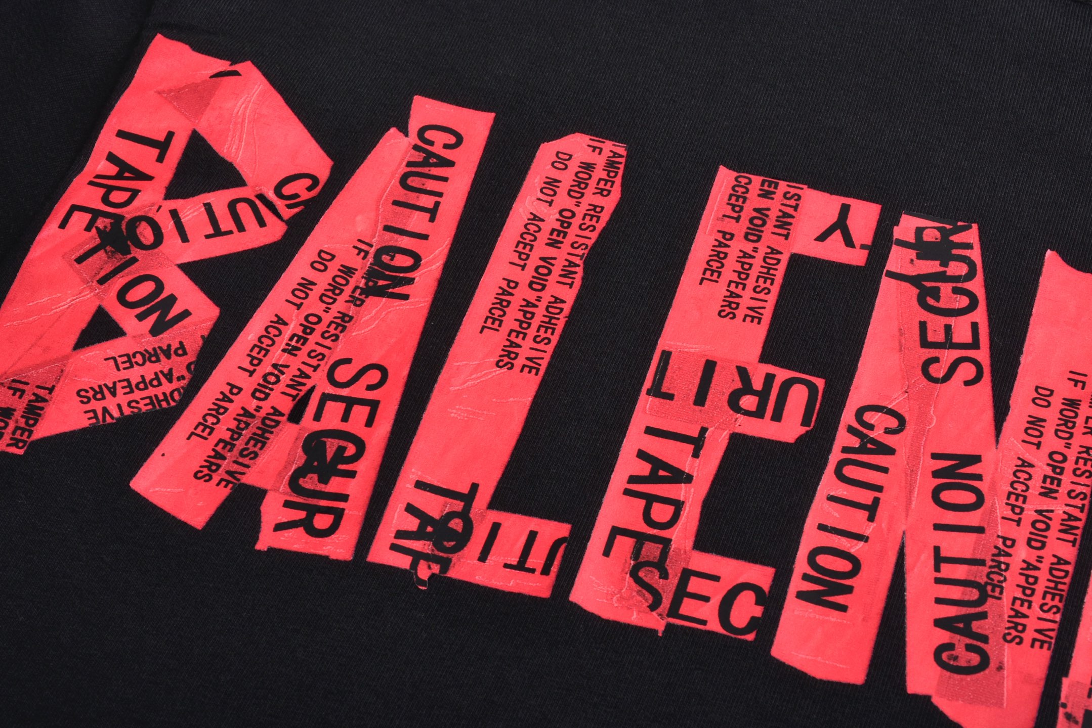 Balenciaga 巴黎世家  红胶带 印花 短袖 T恤 圆领 短款 夏季 黑色A5