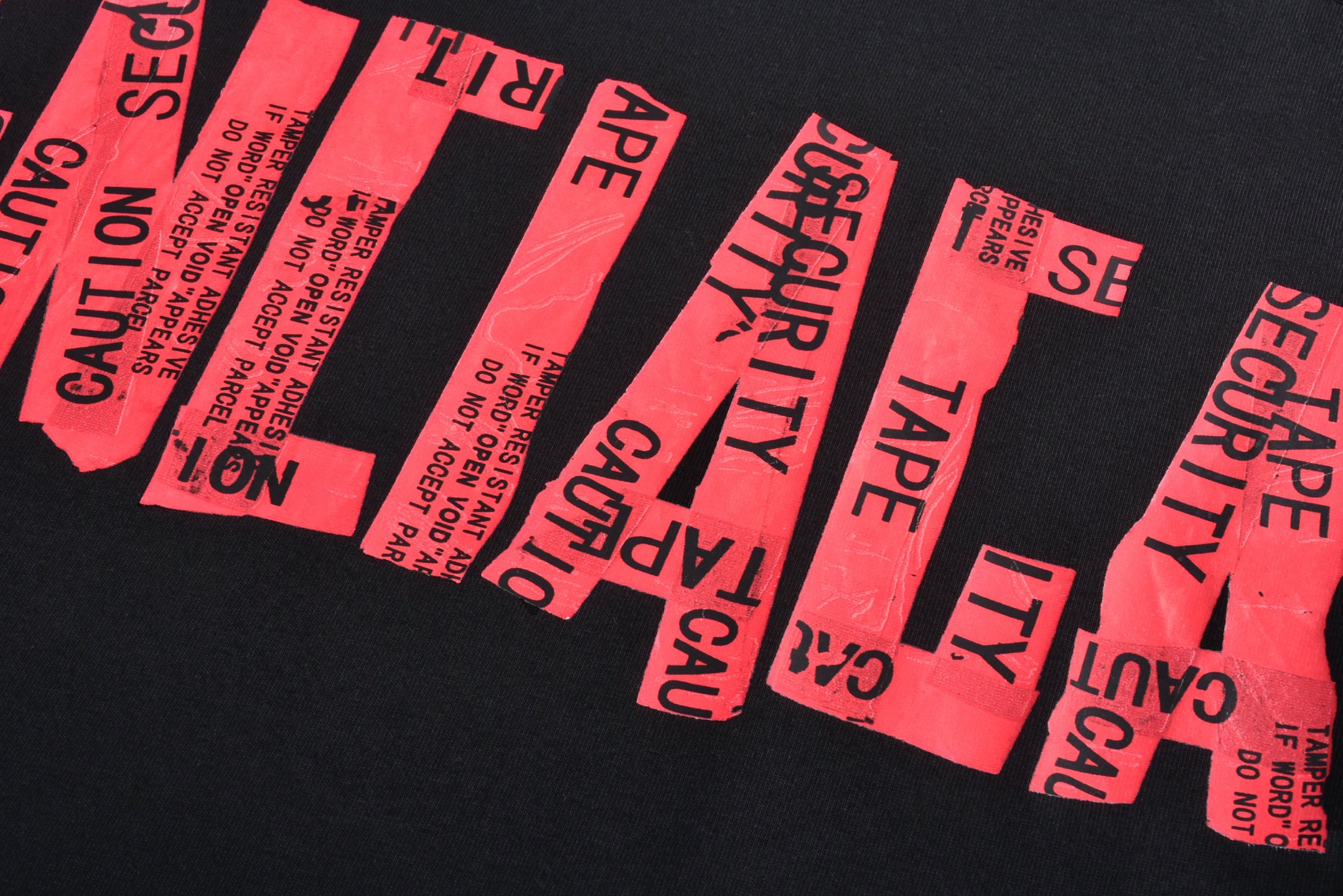 Balenciaga 巴黎世家  红胶带 印花 短袖 T恤 圆领 短款 夏季 黑色A5