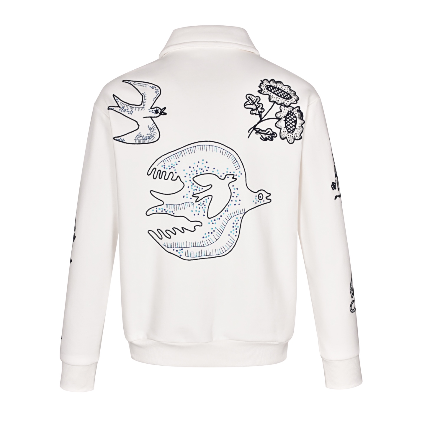 DIOR 迪奥 动物刺绣半拉链 卫衣  秋冬 外套 长袖 白色B0