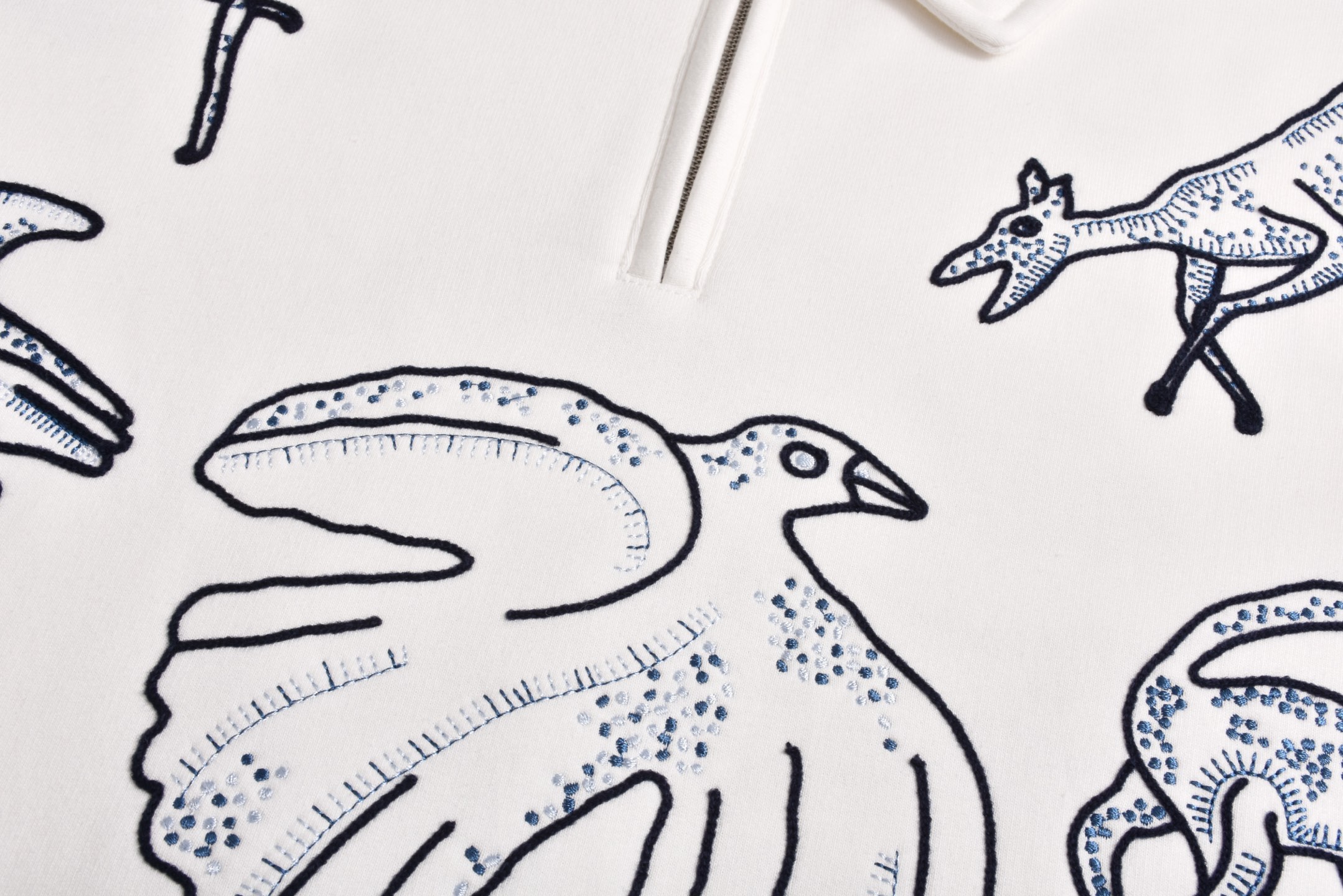 DIOR 迪奥 动物刺绣半拉链 卫衣  秋冬 外套 长袖 白色B0