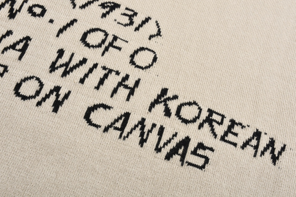 LOUIS VUITTON 路易威登 LV 字母提花毛织  夏季 T恤 男女同款  短袖 杏色A5