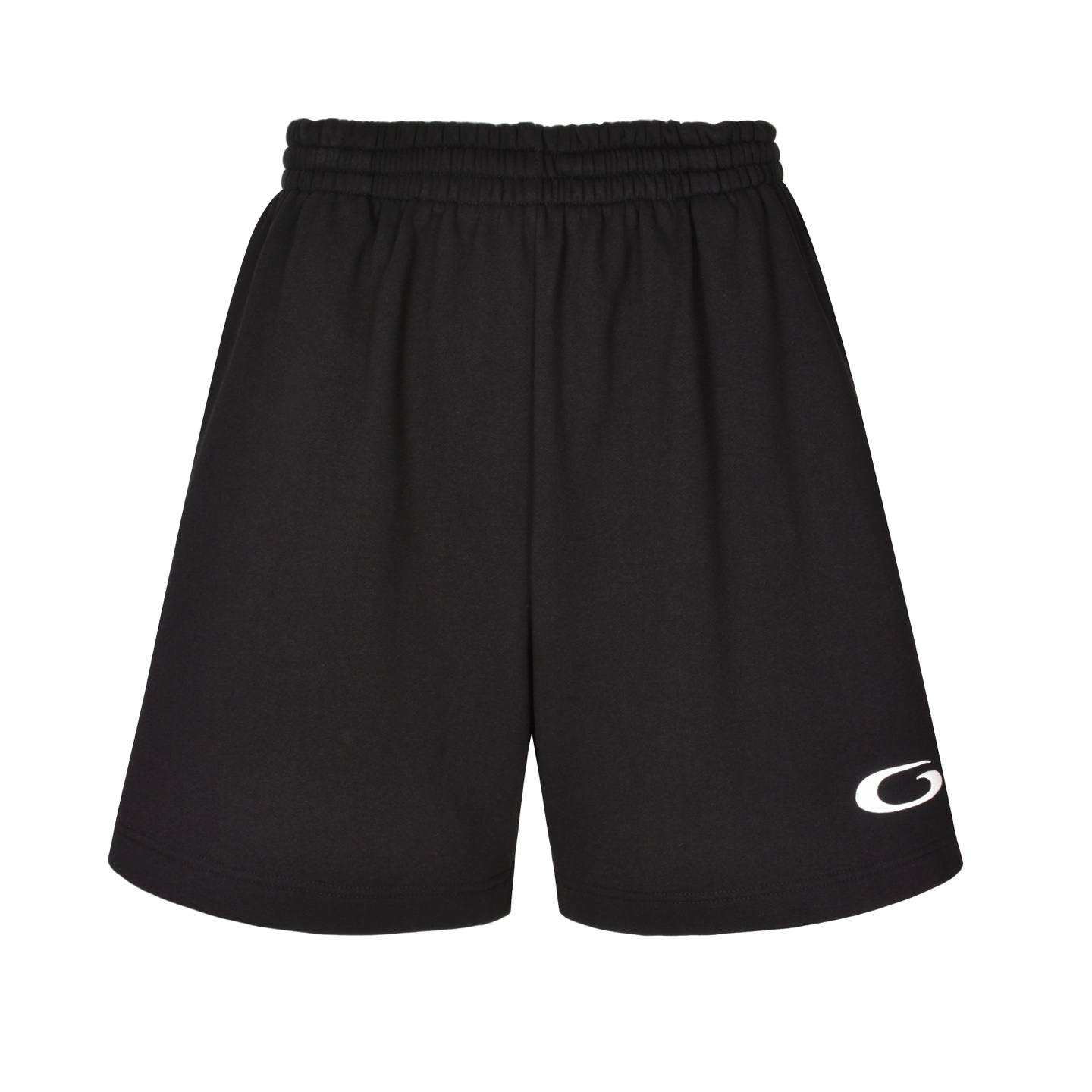 Balenciaga 巴黎世家 红刺绣尼龙 松紧腰运动裤 短裤 裤子 休闲裤 黑色-A5