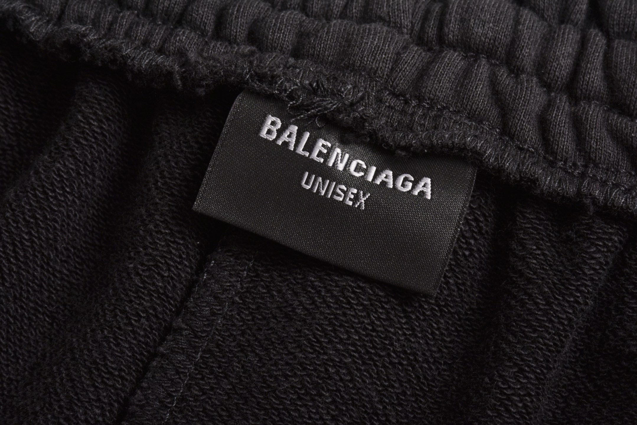 Balenciaga 巴黎世家 红刺绣尼龙 松紧腰运动裤 短裤 裤子 休闲裤 黑色-A5