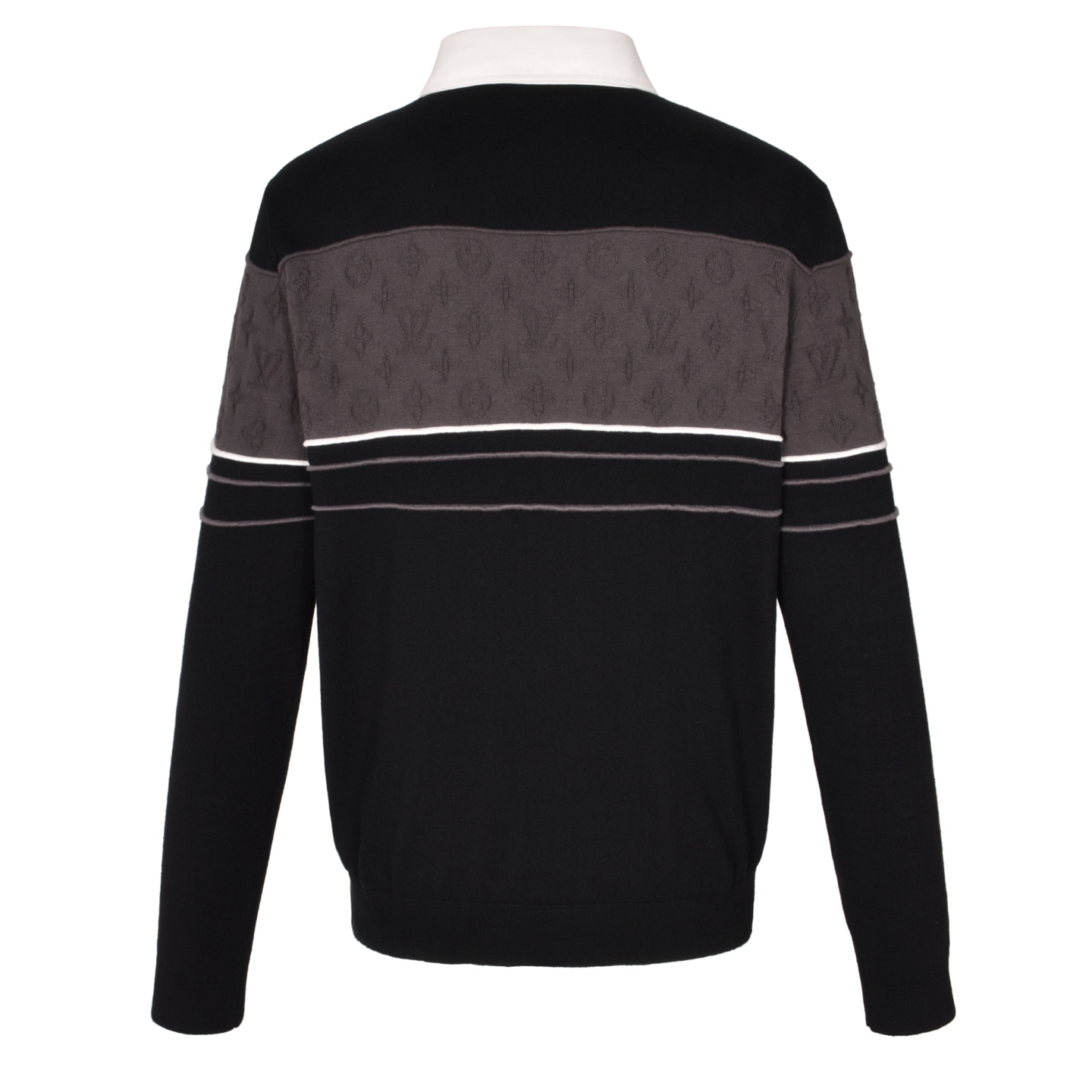 LOUIS VUITTON 路易威登 LV  拼色提花logo 针织 polo衫 外套 秋冬 凤搂  黑灰B0