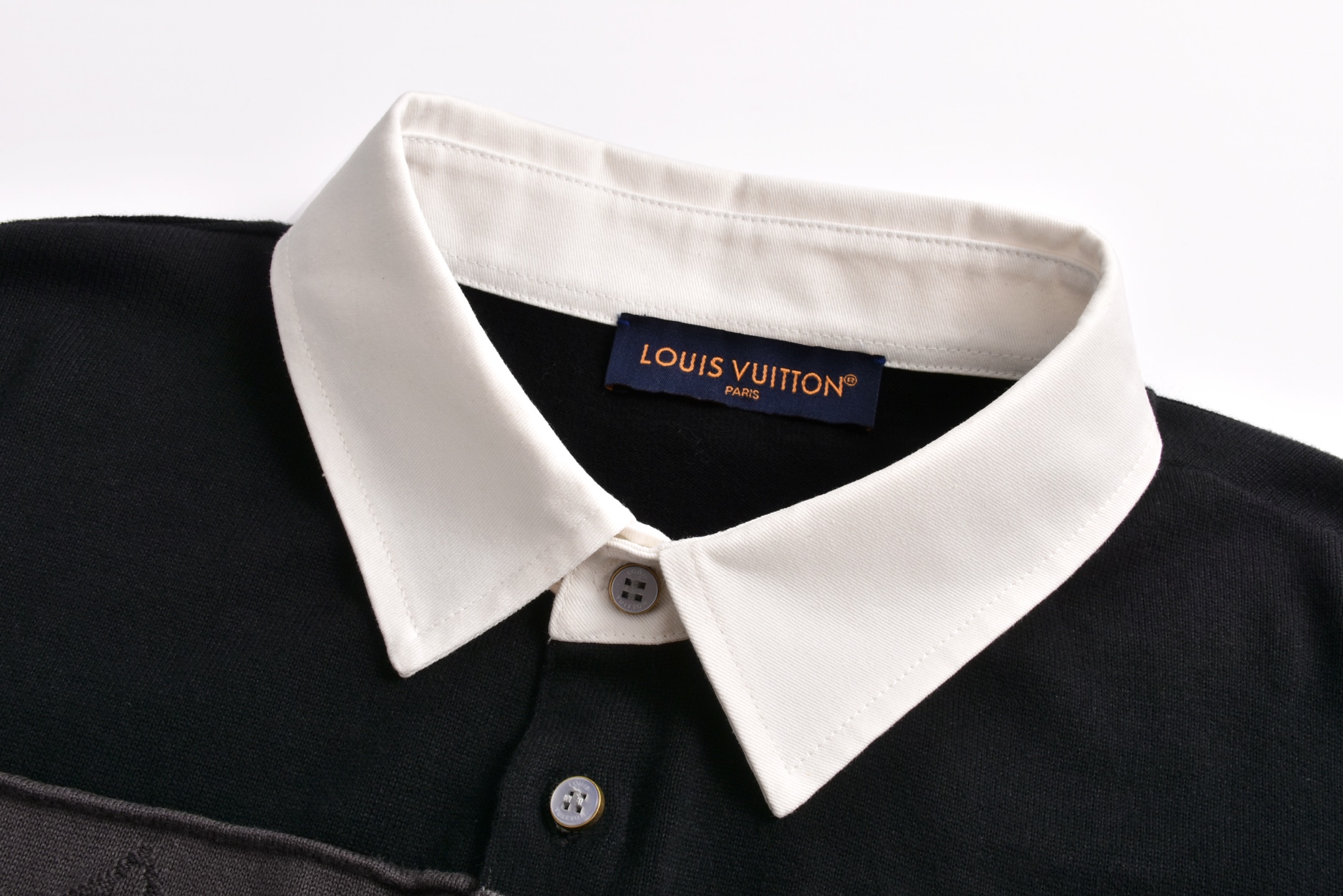 LOUIS VUITTON 路易威登 LV  拼色提花logo 针织 polo衫 外套 秋冬 凤搂  黑灰B0