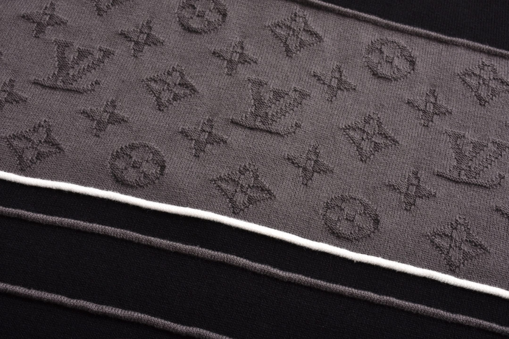 LOUIS VUITTON 路易威登 LV  拼色提花logo 针织 polo衫 外套 秋冬 凤搂  黑灰B0