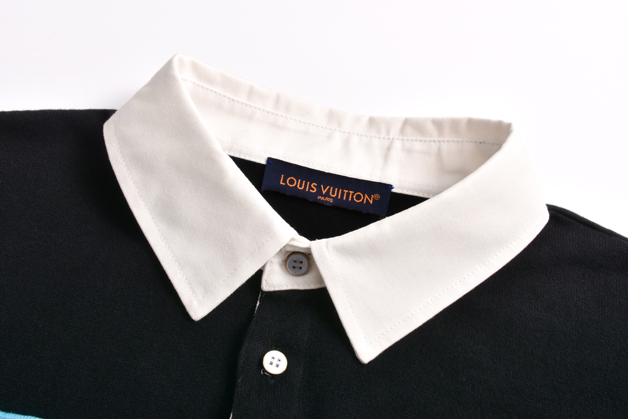 LOUIS VUITTON 路易威登 LV 拼色提花 夏季 T恤 男女同款  短袖 黑绿A5