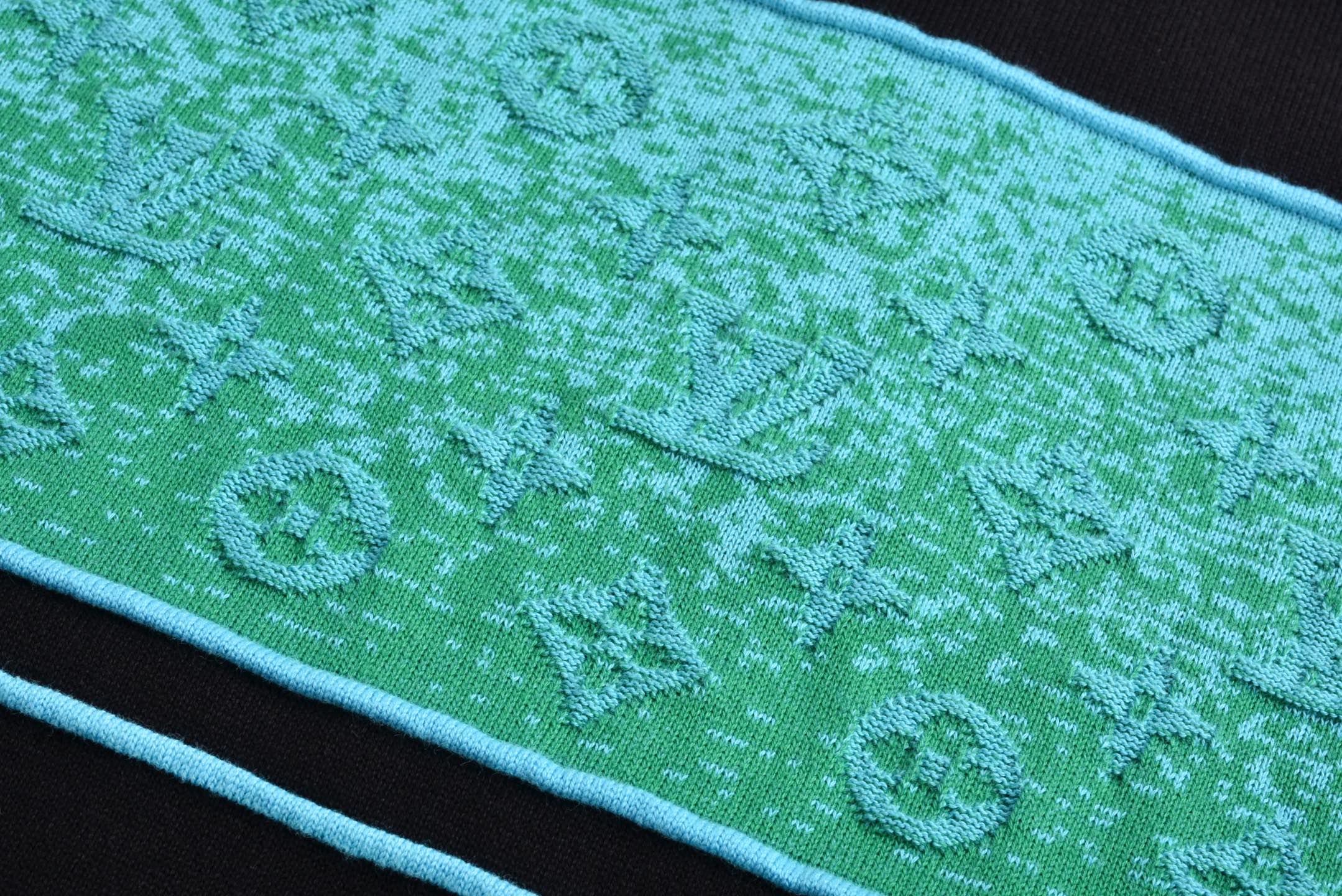 LOUIS VUITTON 路易威登 LV 拼色提花 夏季 T恤 男女同款  短袖 黑绿A5