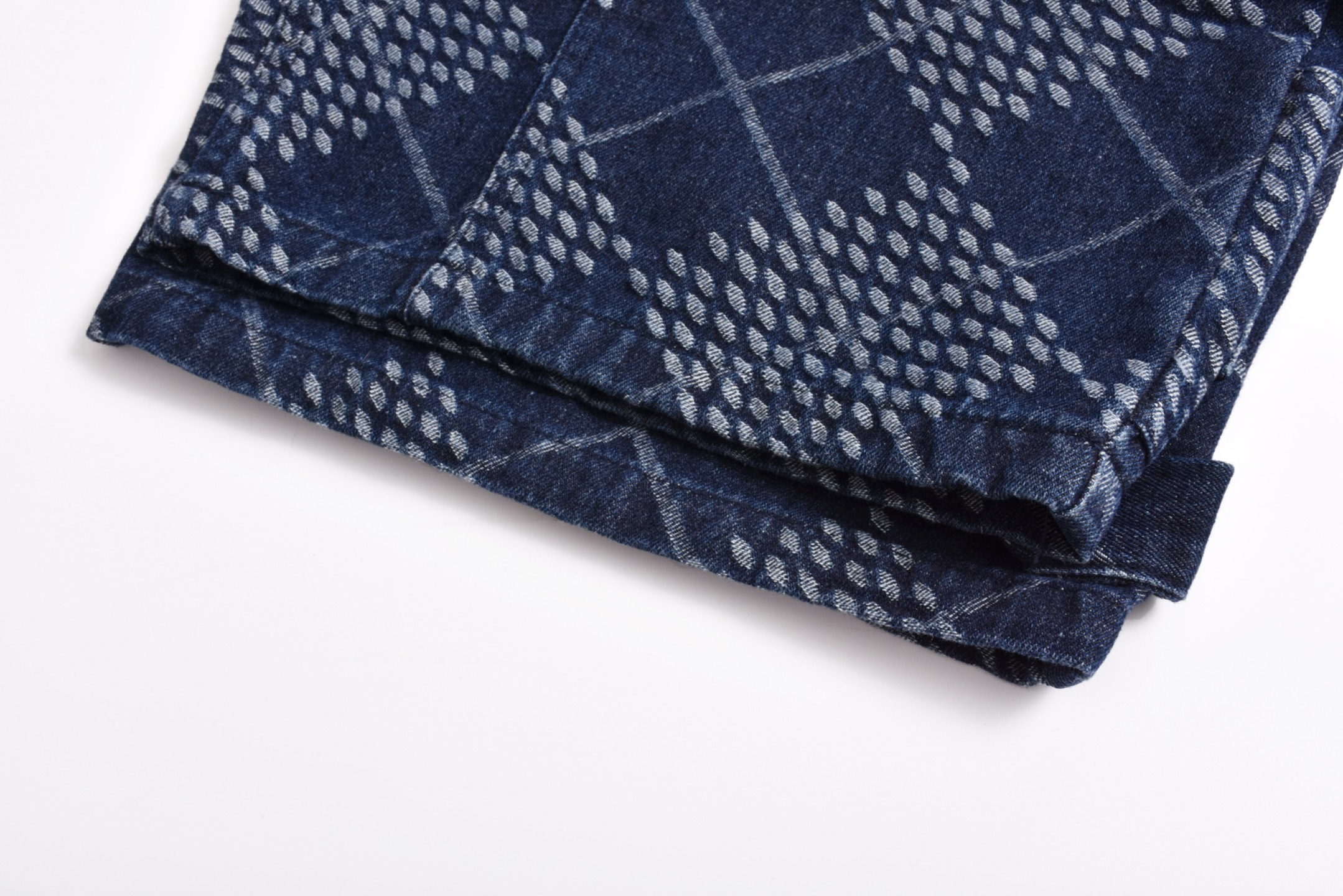 LOUIS VUITTON 路易威登 LV 棋盘格牛仔 短裤 休闲裤 裤子 五分裤  蓝色A5