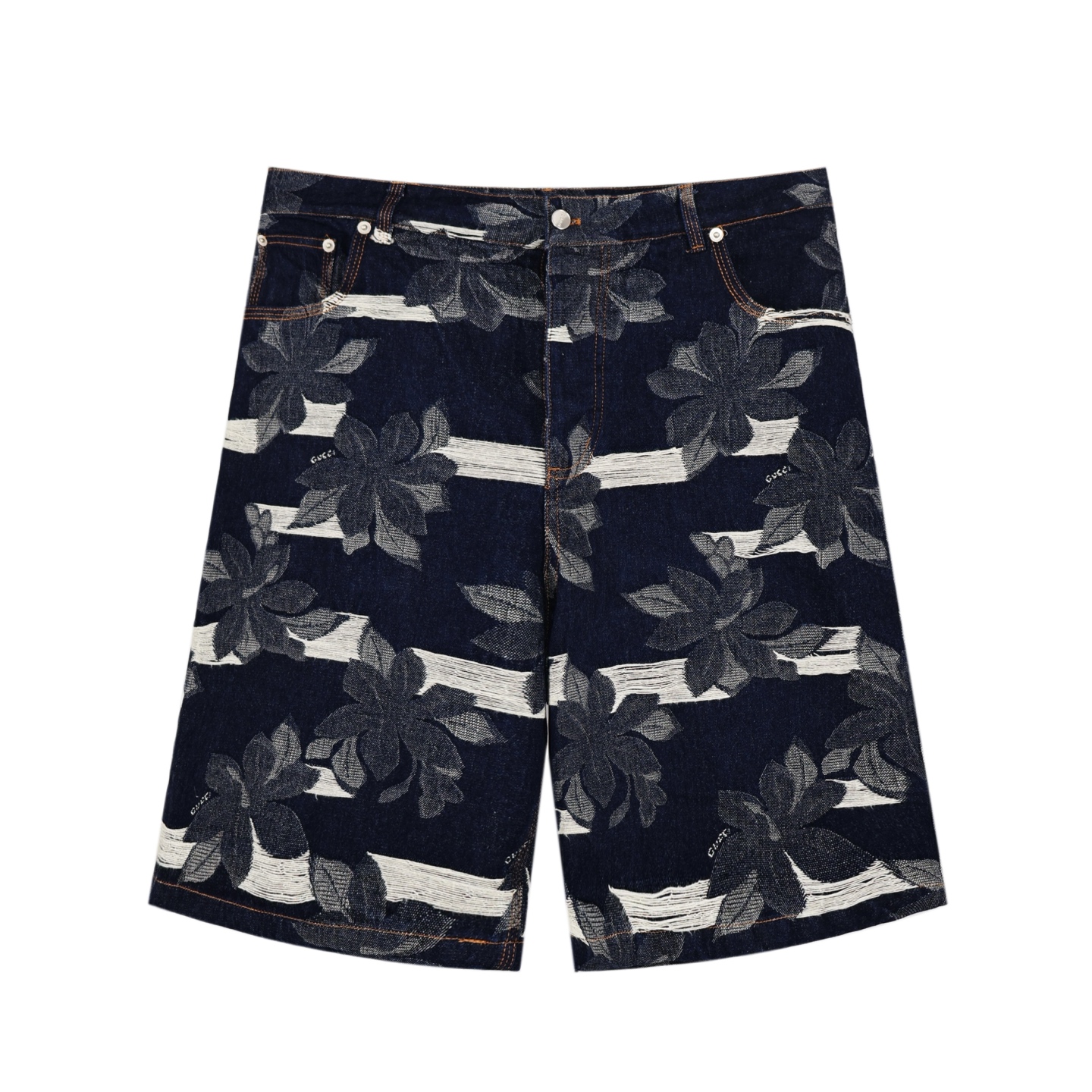 GUGGI 古驰 树叶牛仔  休闲 短裤 裤子 五分裤 蓝色A5