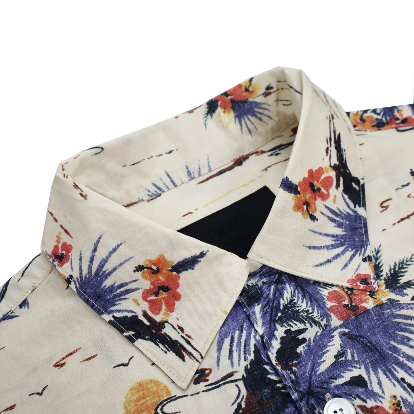 PRADA 普拉达花草  衬衫 休闲夏季 短袖 T恤 A5