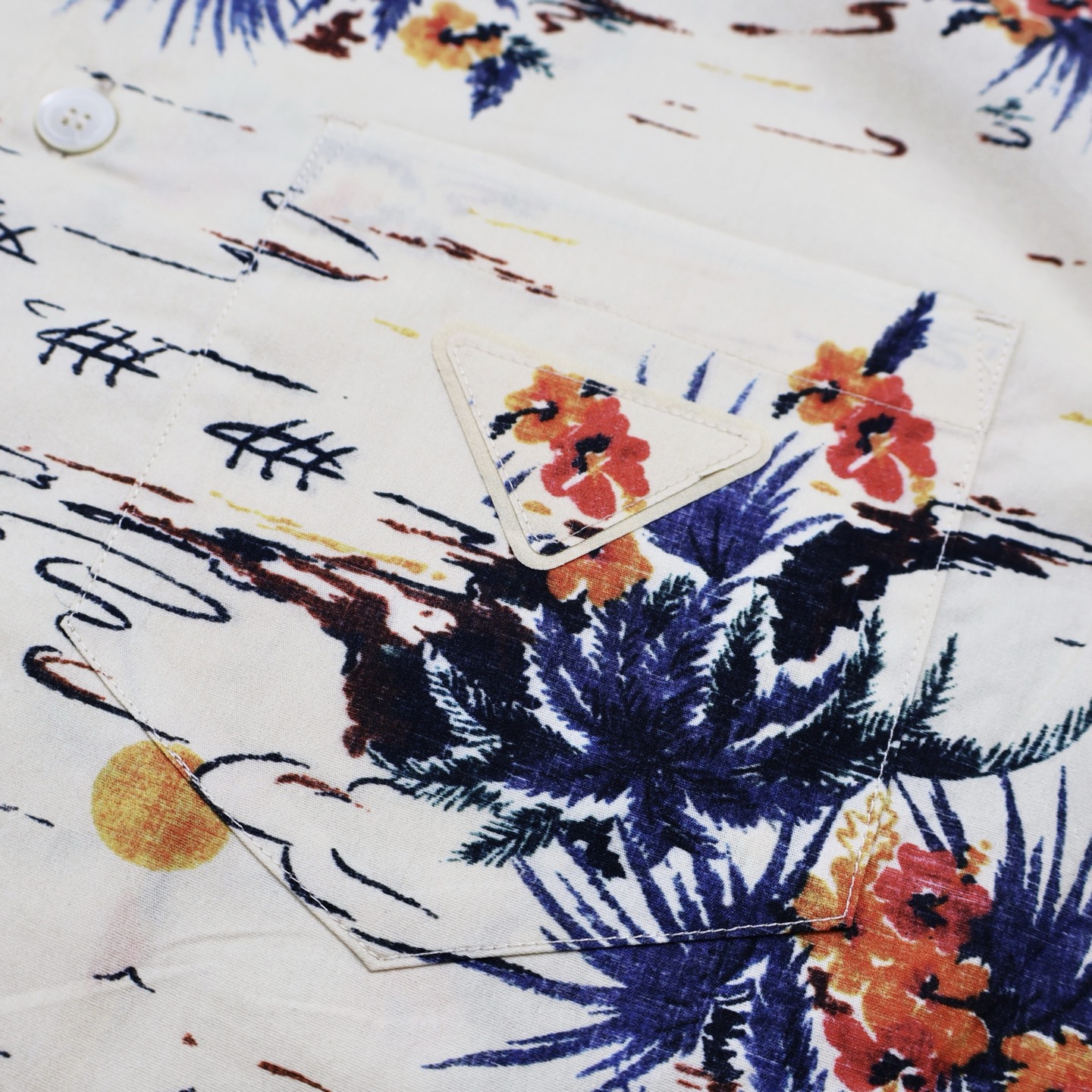 PRADA 普拉达花草  衬衫 休闲夏季 短袖 T恤 A5