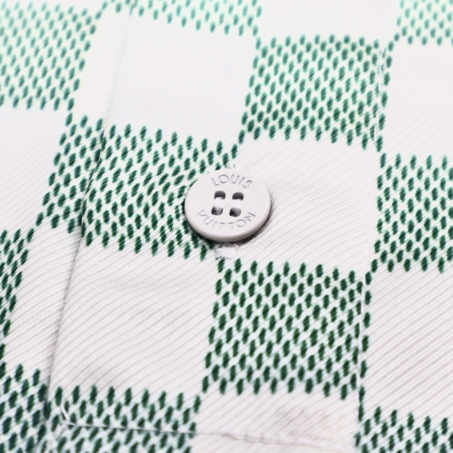 LOUIS VUITTON 路易威登 LV 丝绸彩色棋盘格 夏季 T恤 男女同款  短袖 白绿A5