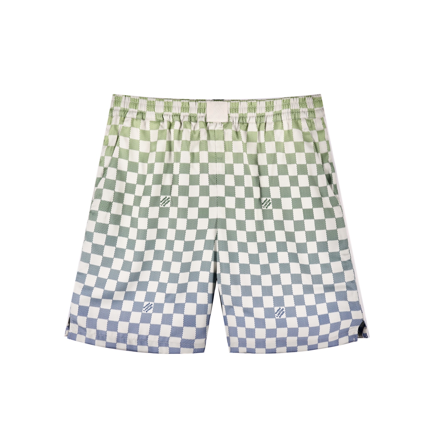 LOUIS VUITTON 路易威登 LV 丝绸棋盘格 短裤 休闲裤 裤子 五分裤  白绿A5