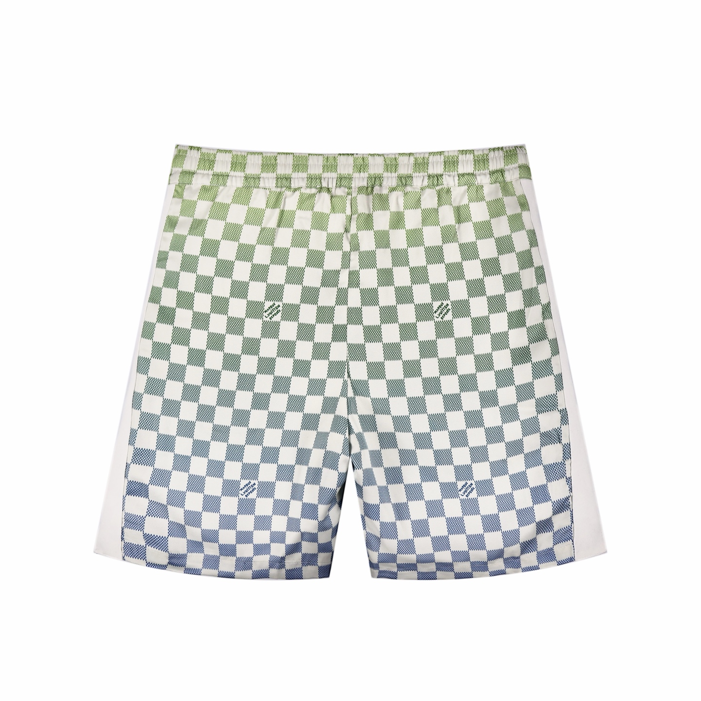 LOUIS VUITTON 路易威登 LV 丝绸棋盘格 短裤 休闲裤 裤子 五分裤  白绿A5