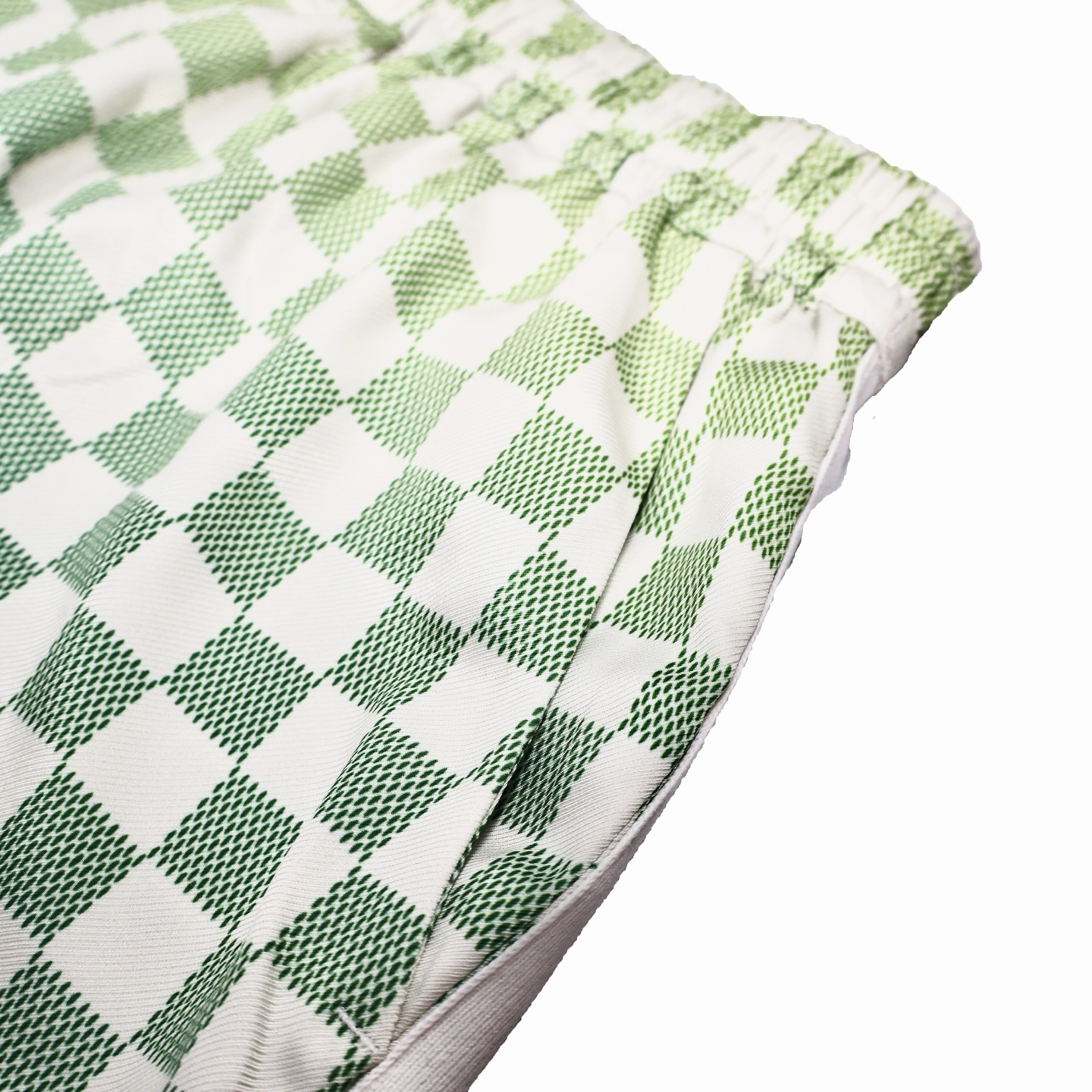 LOUIS VUITTON 路易威登 LV 丝绸棋盘格 短裤 休闲裤 裤子 五分裤  白绿A5