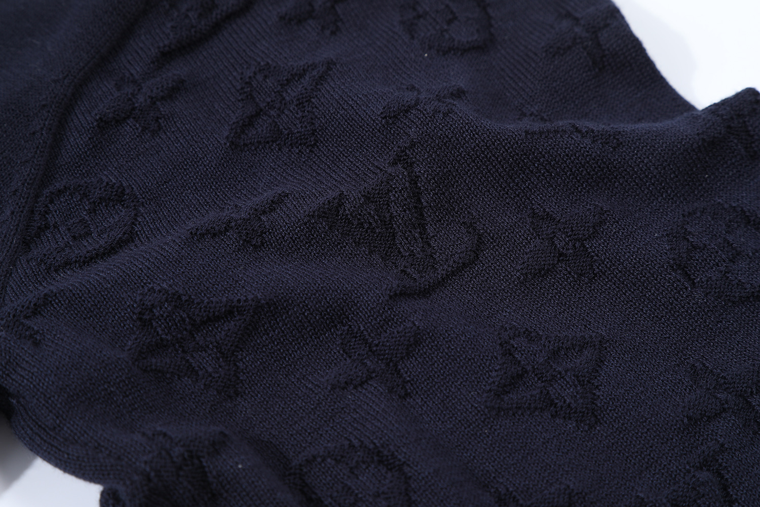 LOUIS VUITTON 路易威登 LV 提花暗纹logo 毛织 夏季 T恤 男女同款  短袖 黑色 白色 棕色A5