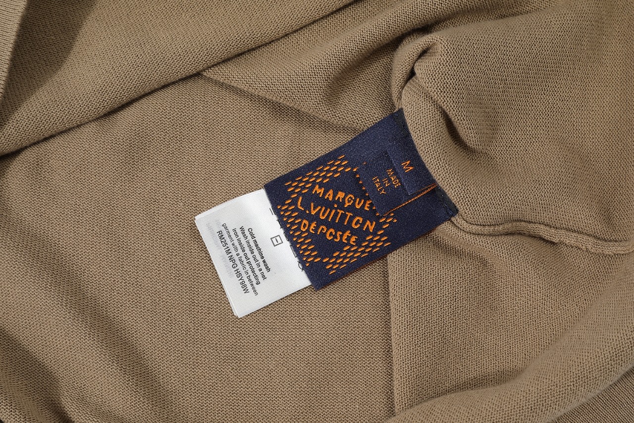 LOUIS VUITTON 路易威登 LV 提花暗纹logo 毛织 夏季 T恤 男女同款  短袖 黑色 白色 棕色A5