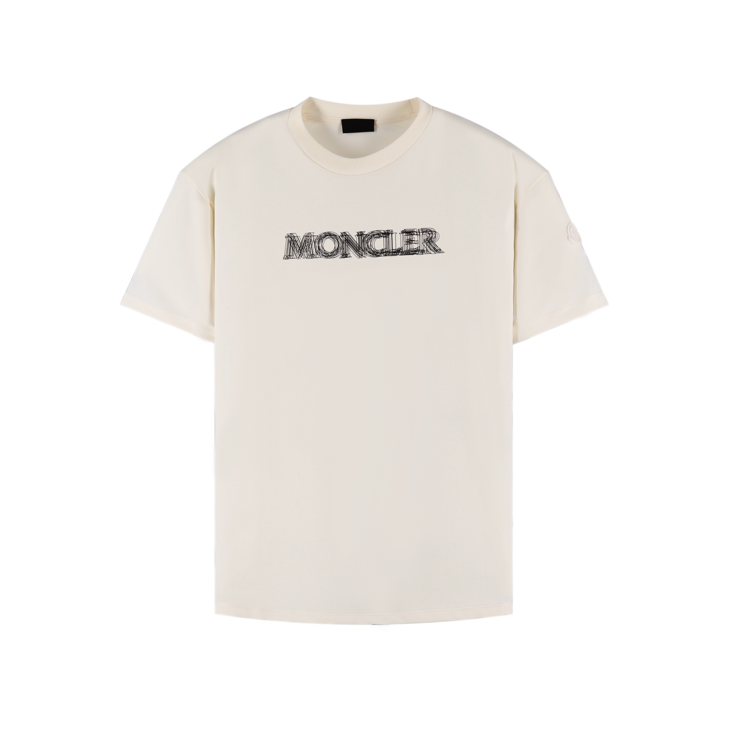 Moncler 蒙口 重影标识 圆领 宽松 透气 短袖T恤 白色 黑色-A2