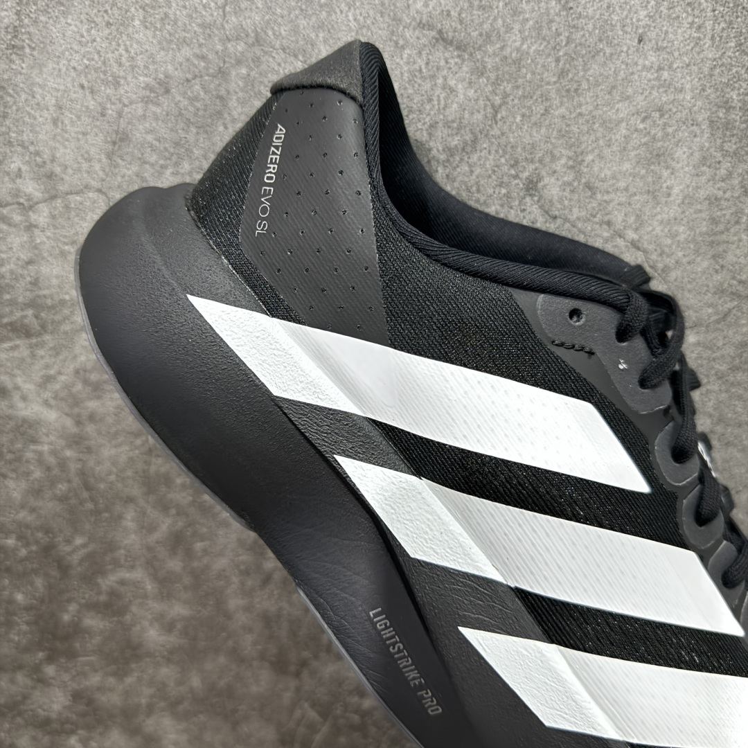 Adidas Adizero Evo SL 低筒 舒适百搭 防滑耐磨 马拉松 训练竞速 跑步鞋 女款 男款 波鞋 黑白 JP7149