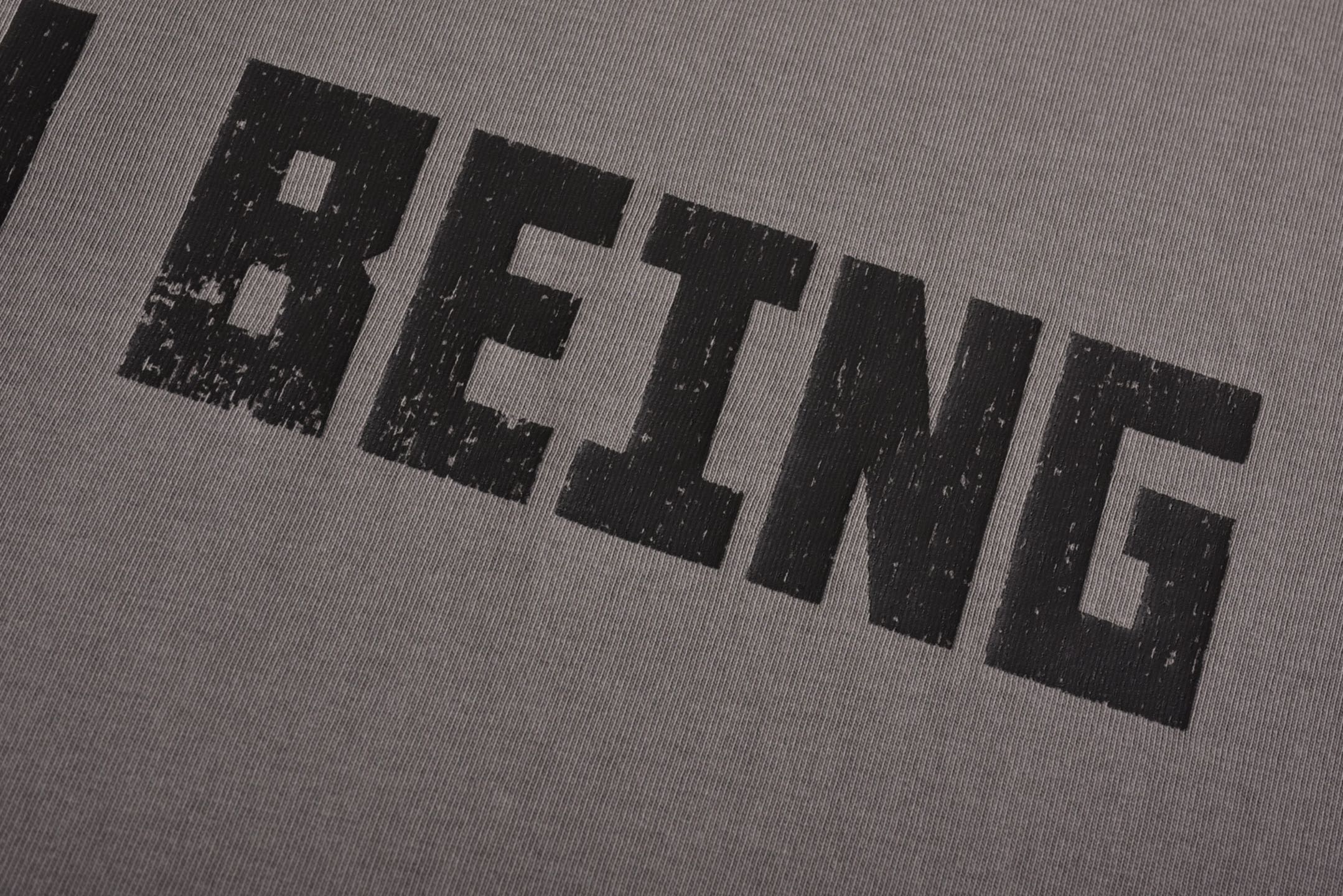 Balenciaga 巴黎世家  人类字母 龟裂 印花 短袖 T恤 圆领 短款 夏季 棕褐色A2