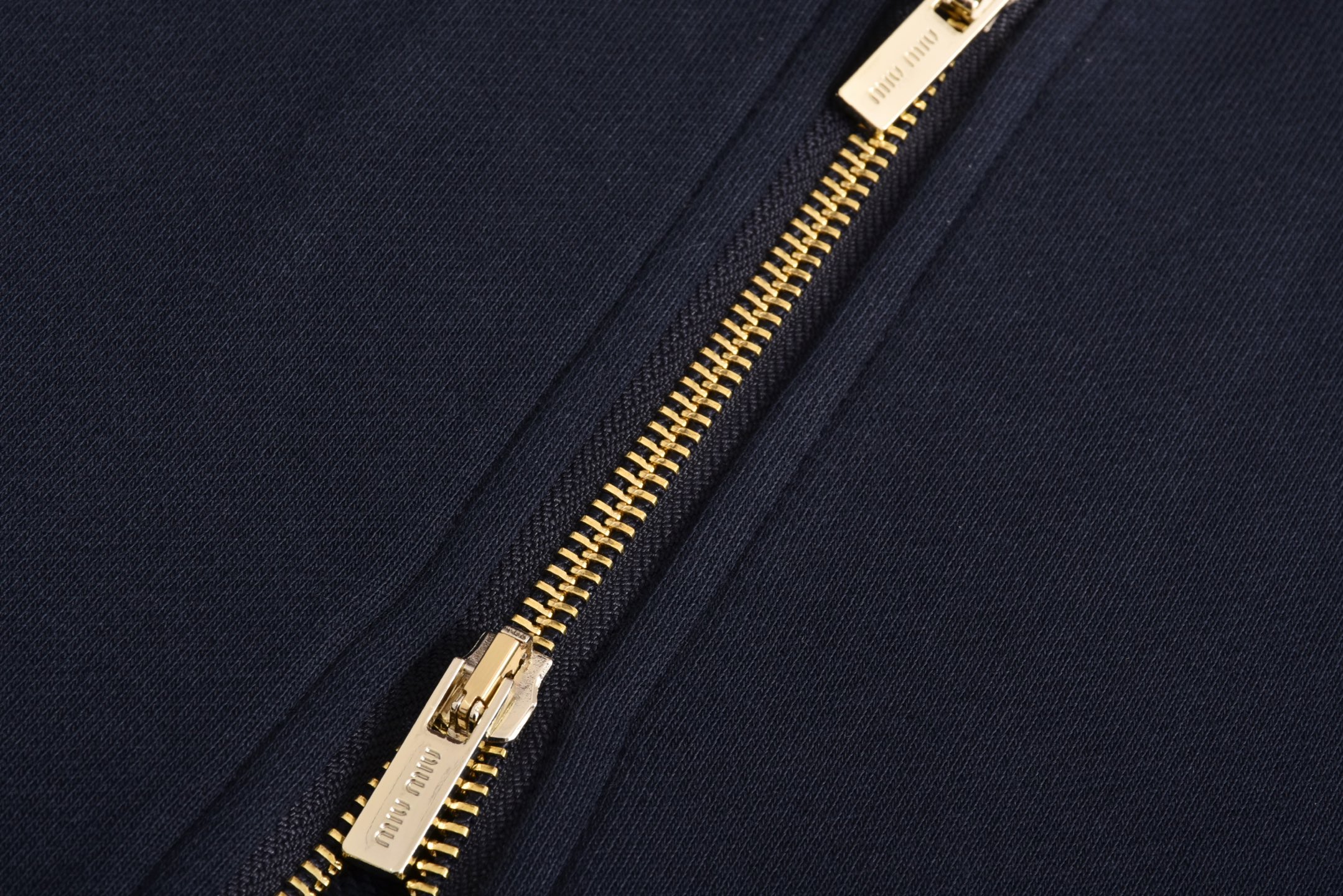 MIU MIU 缪缪 红抽绳拉链帽衫  夹克 外套 长袖  蓝色 MJL073-16JZ-F0008-S-OOO-B5