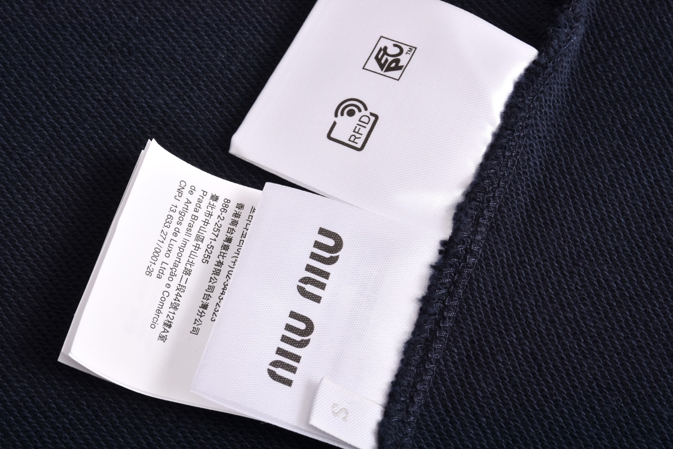 MIU MIU 缪缪 红抽绳拉链帽衫  夹克 外套 长袖  蓝色 MJL073-16JZ-F0008-S-OOO-B5