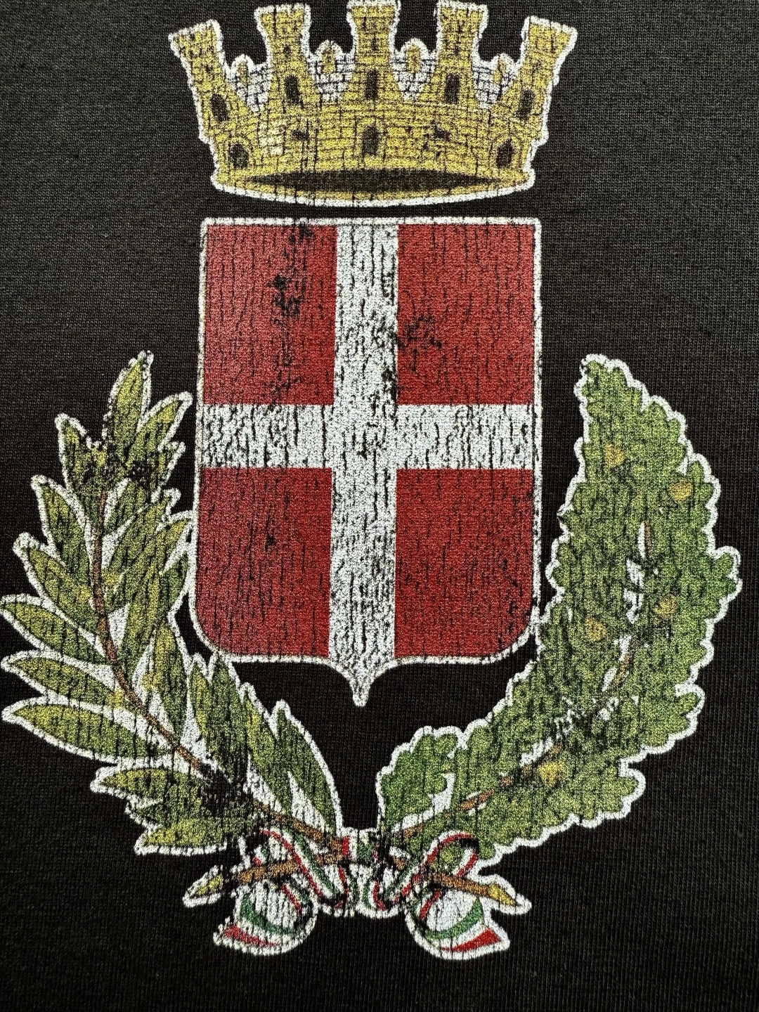 Balenciaga 巴黎世家 NOVARA 皇冠十字架龟裂 印花 短袖 T恤 圆领 短款 夏季 洗水灰 811688TRVP21055