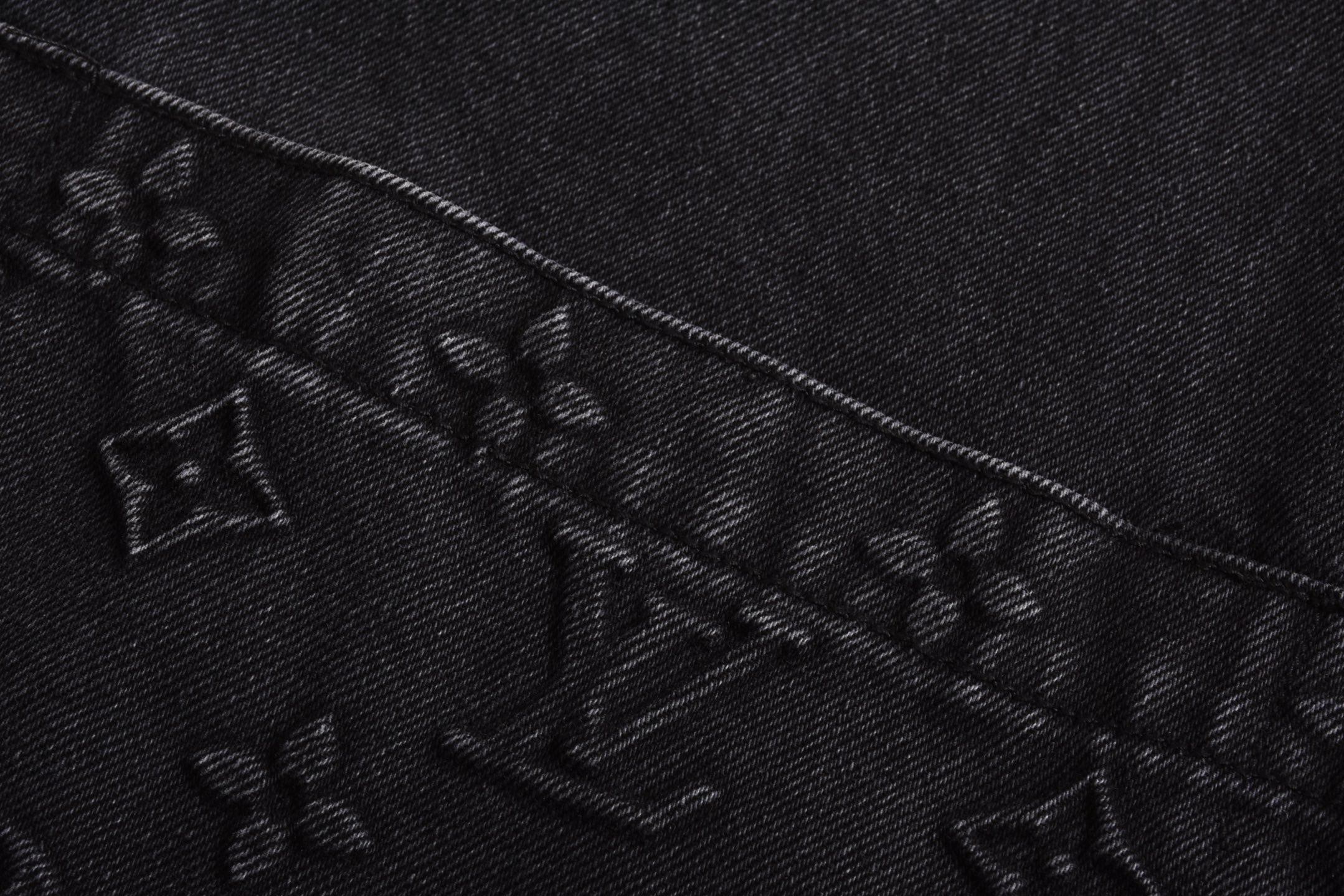 LOUIS VUITTON 路易威登 LV 浮雕压花  短袖 牛仔衬衫 黑色-B0 