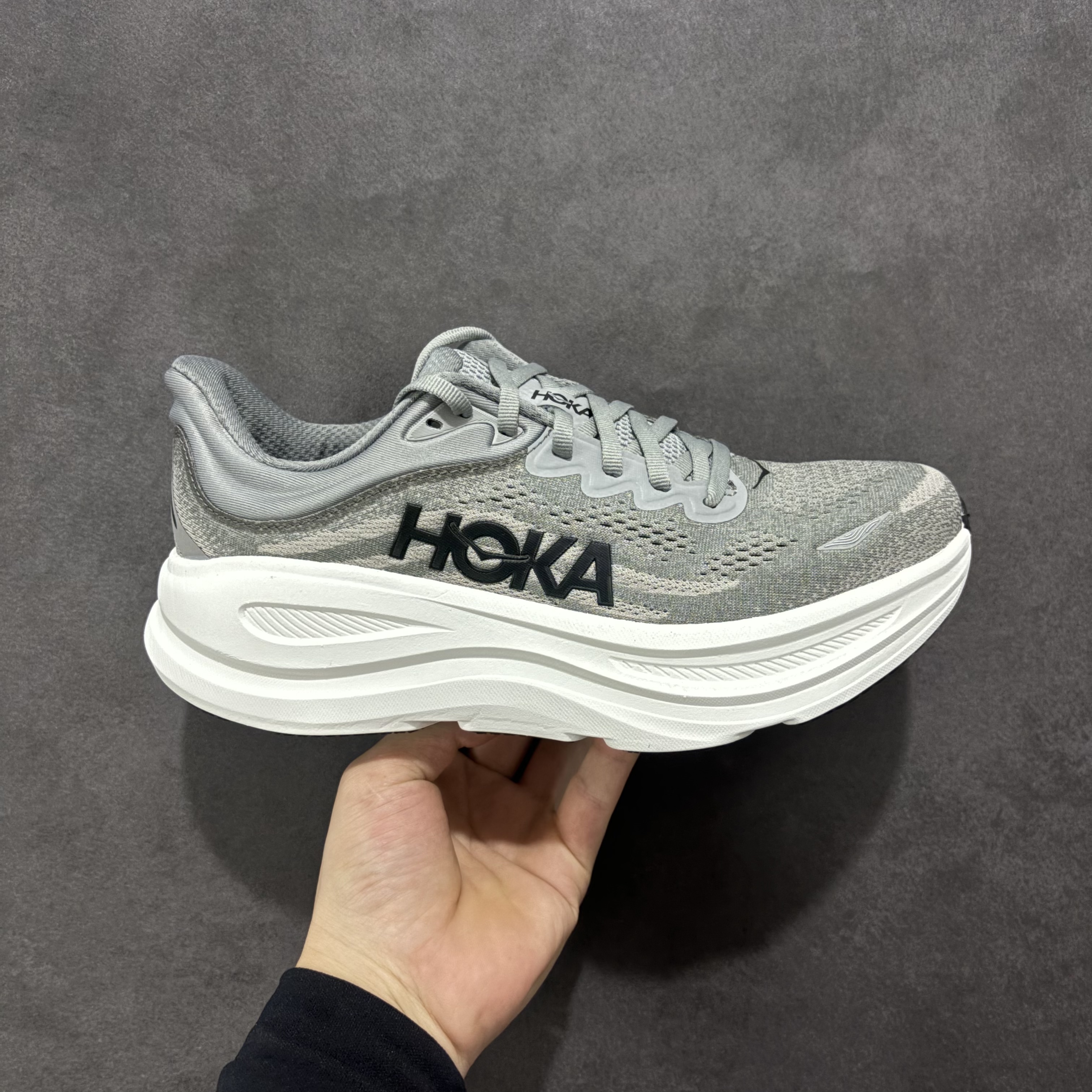 HOKA ONE ONE Bondi 9   邦迪 9 九代 舒适防滑耐磨低帮休闲跑步鞋 波鞋 灰色 1162011-GCTC