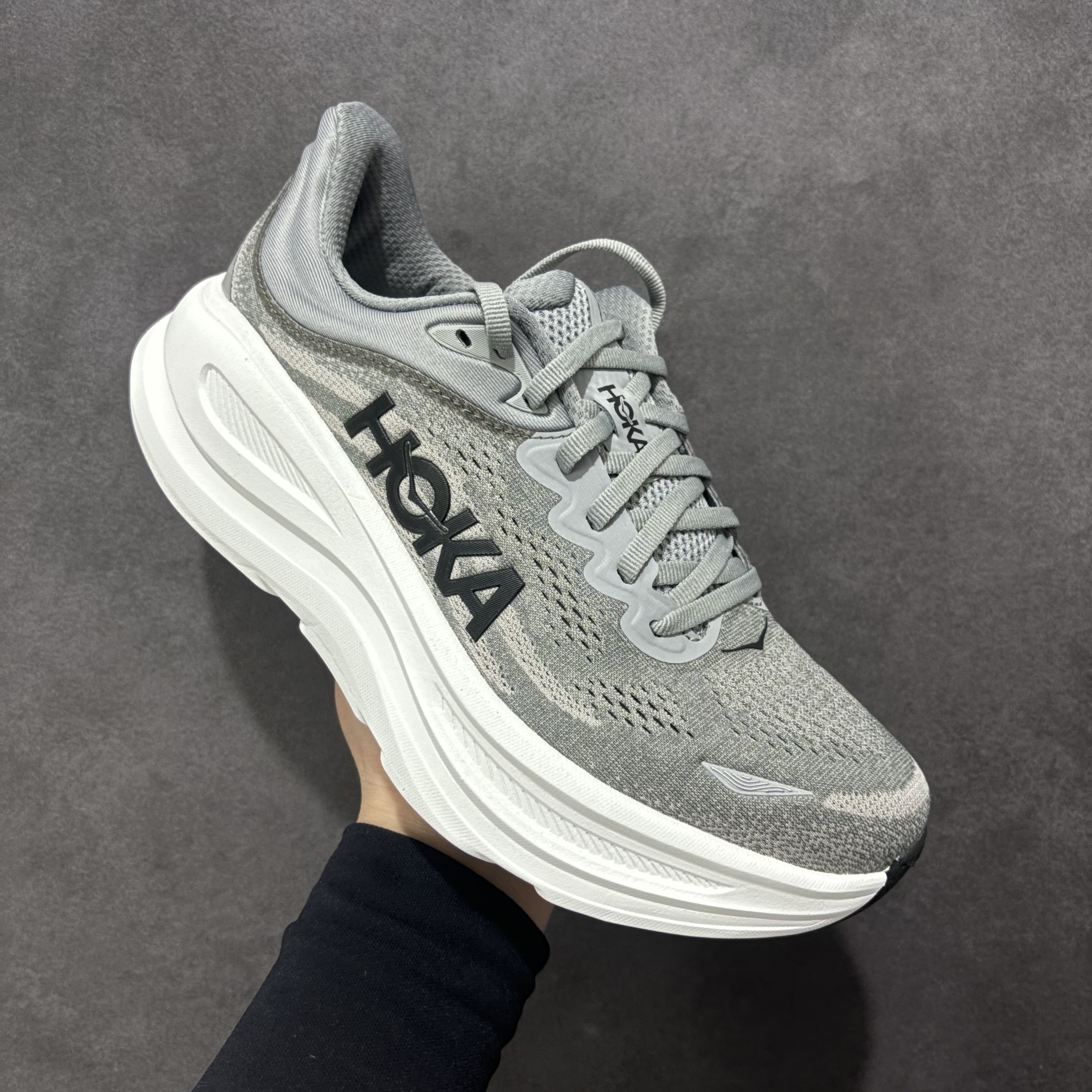 HOKA ONE ONE Bondi 9   邦迪 9 九代 舒适防滑耐磨低帮休闲跑步鞋 波鞋 灰色 1162011-GCTC