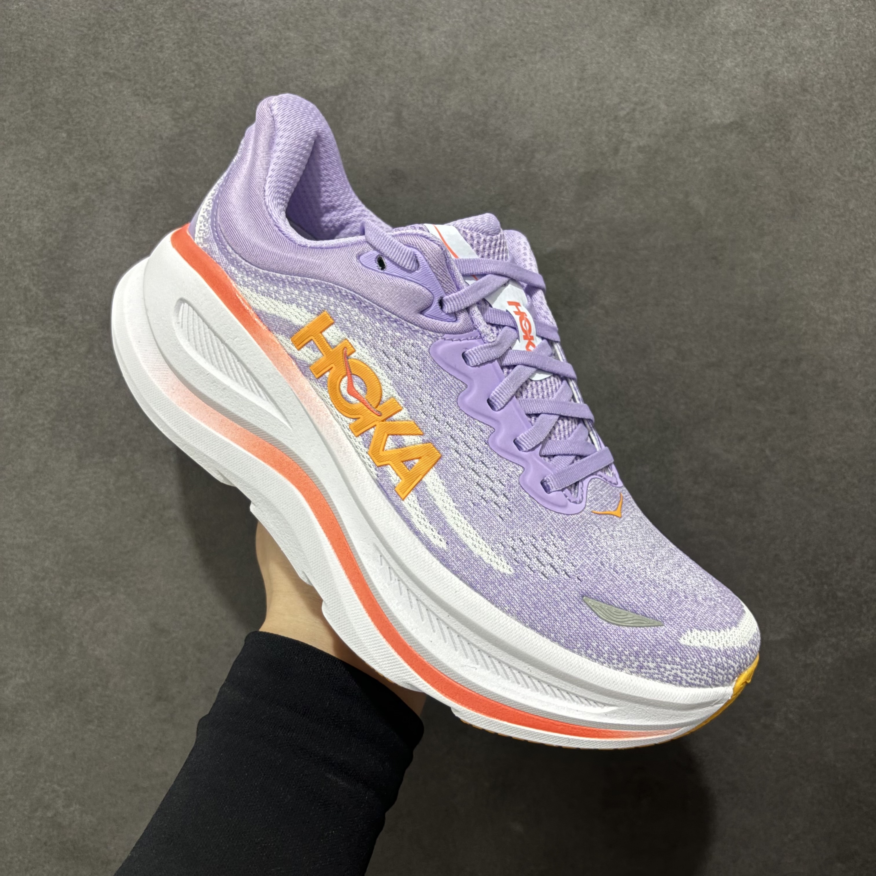 HOKA ONE ONE Bondi 9   邦迪 9 九代 舒适防滑耐磨低帮休闲跑步鞋 波鞋 紫白色 1162012-AGH