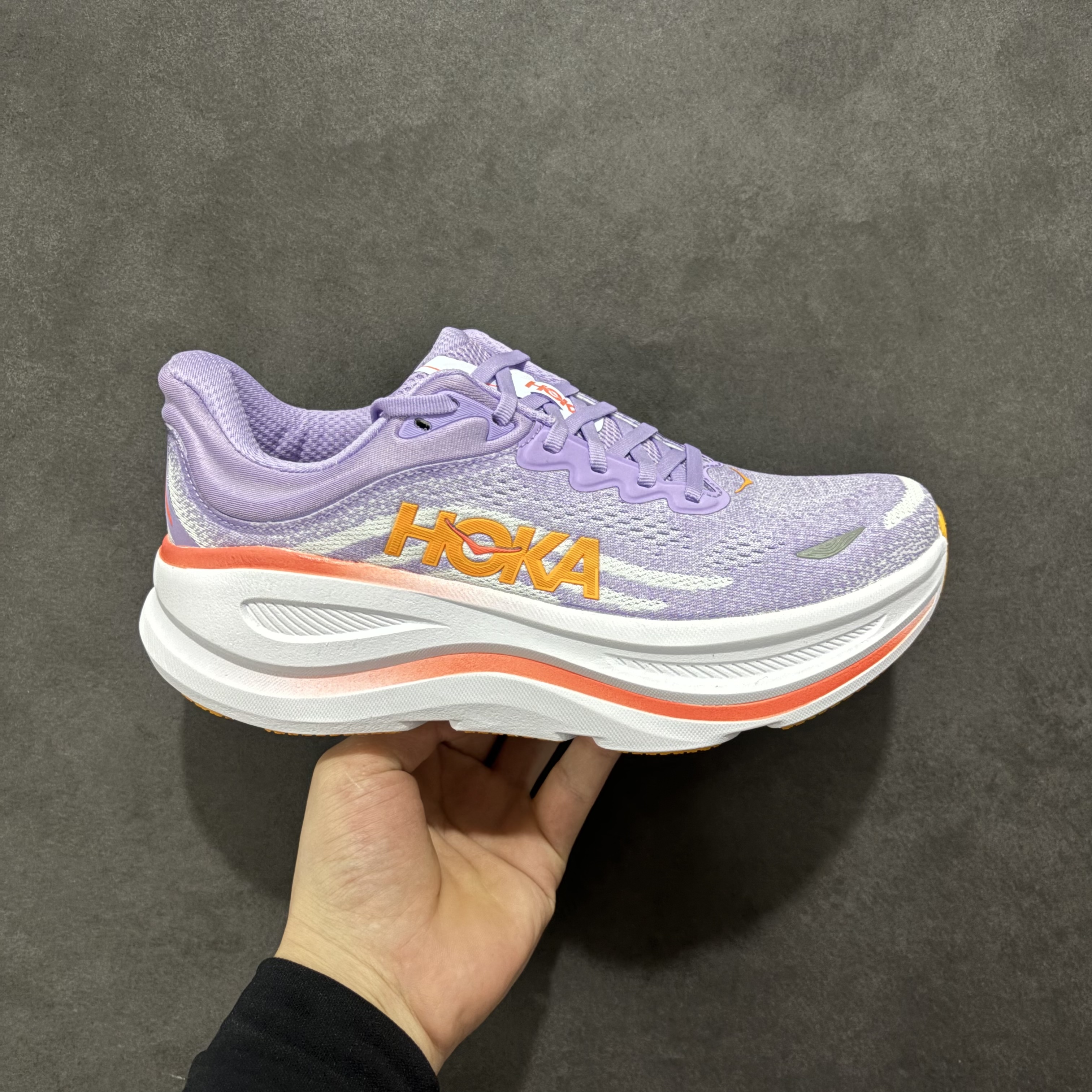 HOKA ONE ONE Bondi 9   邦迪 9 九代 舒适防滑耐磨低帮休闲跑步鞋 波鞋 紫白色 1162012-AGH