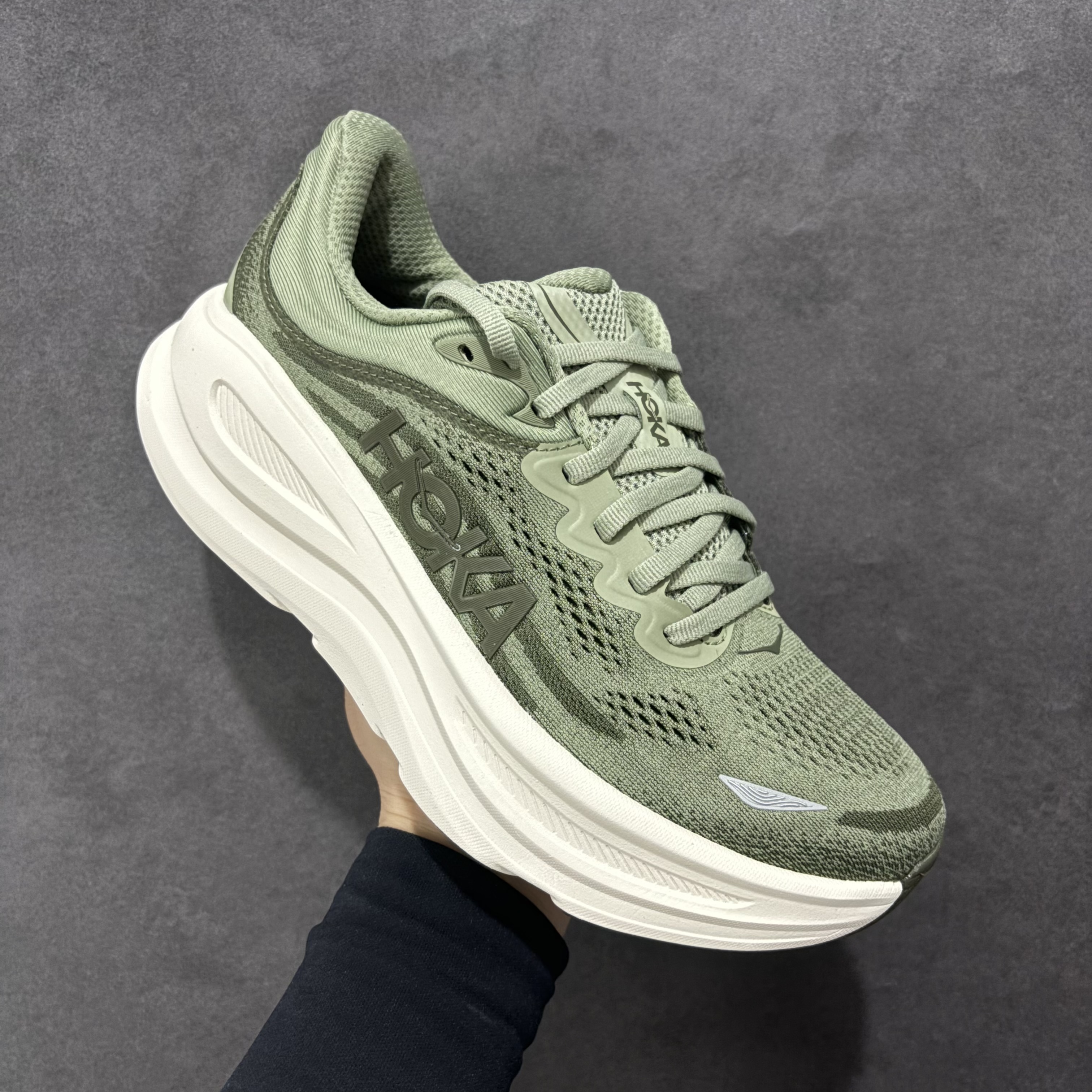 HOKA ONE ONE Bondi 9   邦迪 9 九代 舒适防滑耐磨低帮休闲跑步鞋 波鞋 绿色 1162011-SSSC