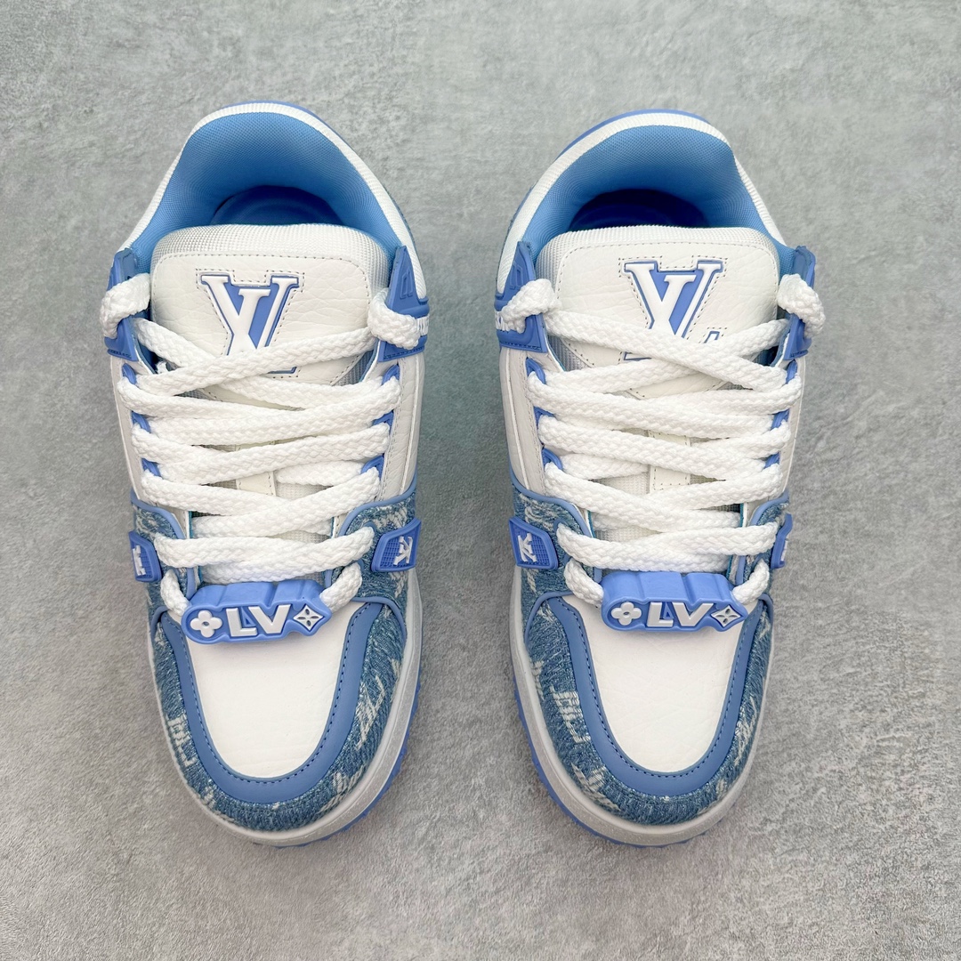 Louis Vuitton 路易威登 Trainer Maxi LV 小胖丁 低筒 休闲鞋 板鞋 运动鞋 男鞋 女鞋 蓝白 1ACWHU