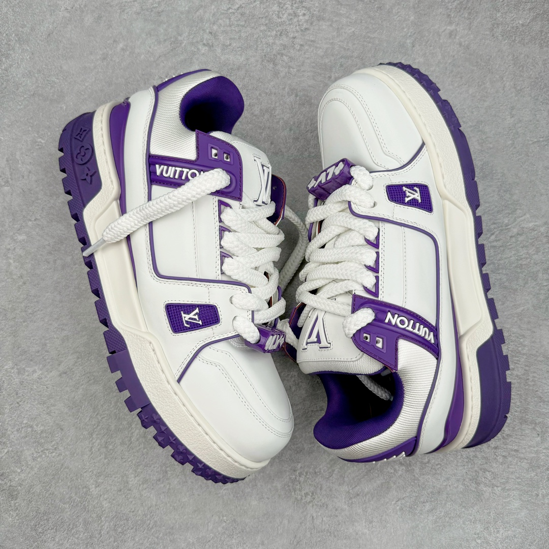 Louis Vuitton 路易威登 Trainer Maxi LV 小胖丁 低筒 休闲鞋 板鞋 运动鞋 男鞋 女鞋 白紫 1ACPQ4