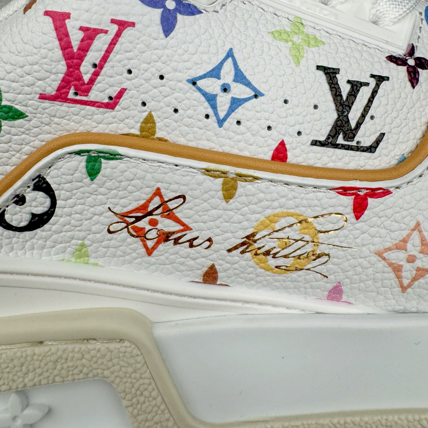  Louis Vuitton Takashi Murakami  LV  Trainer  路易威登 低筒 休闲鞋 板鞋 运动鞋 男鞋 女鞋 村上隆白色