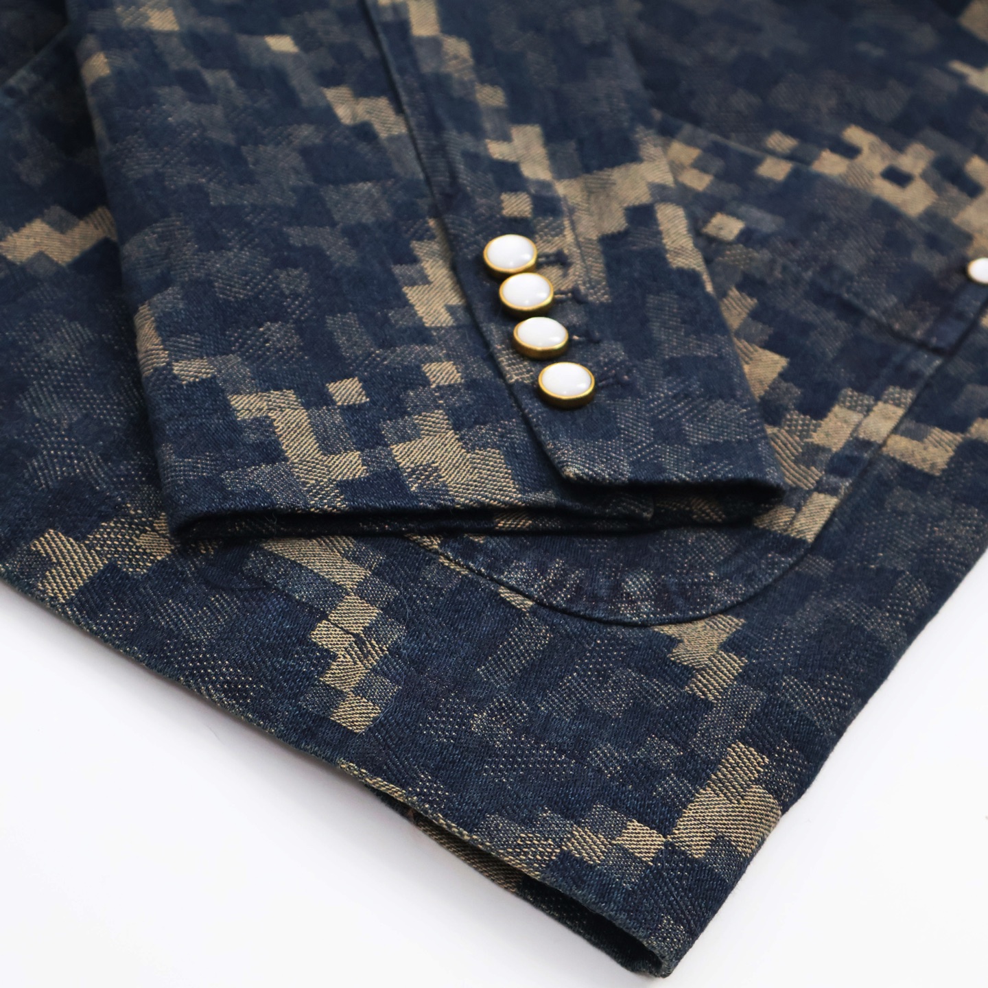 LOUIS VUITTON 路易威登 LV 蛇纹 无领单排扣  夹克 外套 秋冬 凤搂  蓝色C0 1AHBDC