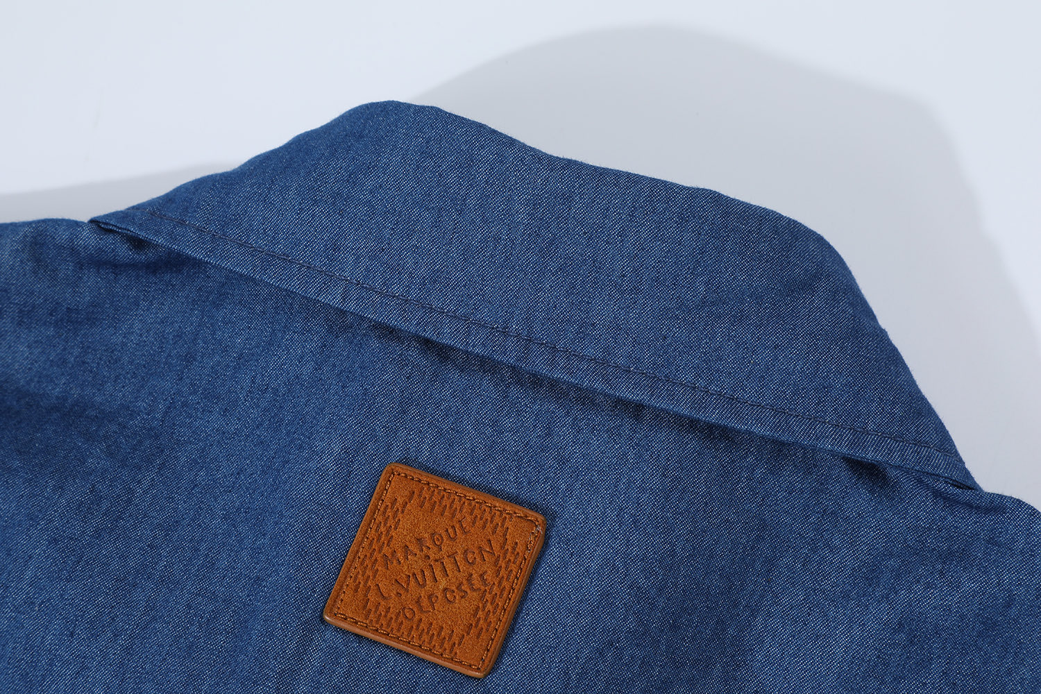 LOUIS VUITTON 路易威登 LV 帆船刺绣  短袖 牛仔 衬衫 蓝色B0