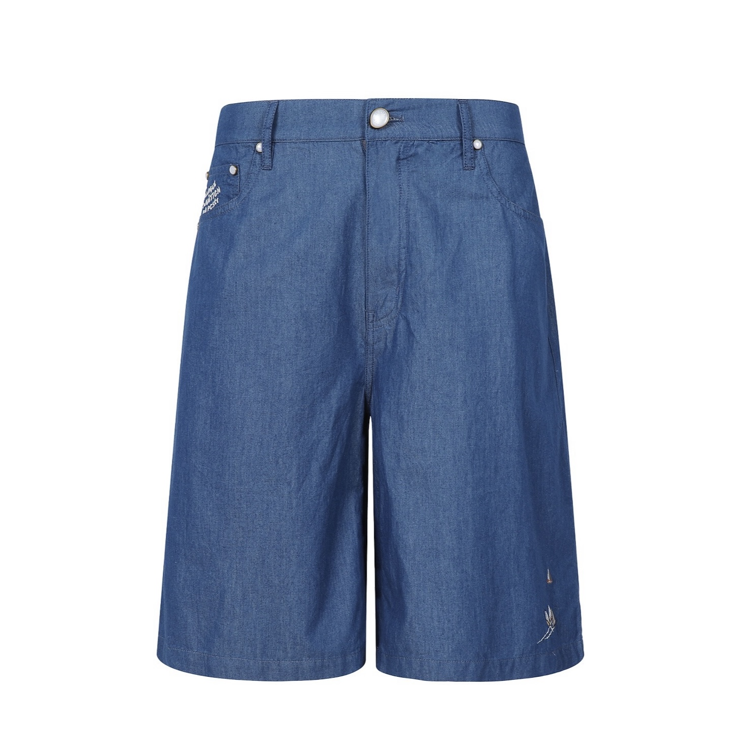 LOUIS VUITTON 路易威登 LV 帆船刺绣  短裤 牛仔休闲裤 裤子 五分裤 蓝色A5