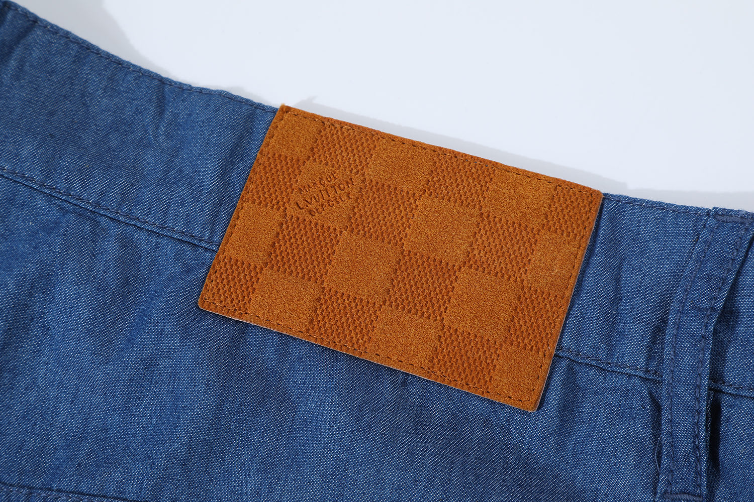 LOUIS VUITTON 路易威登 LV 帆船刺绣  短裤 牛仔休闲裤 裤子 五分裤 蓝色A5