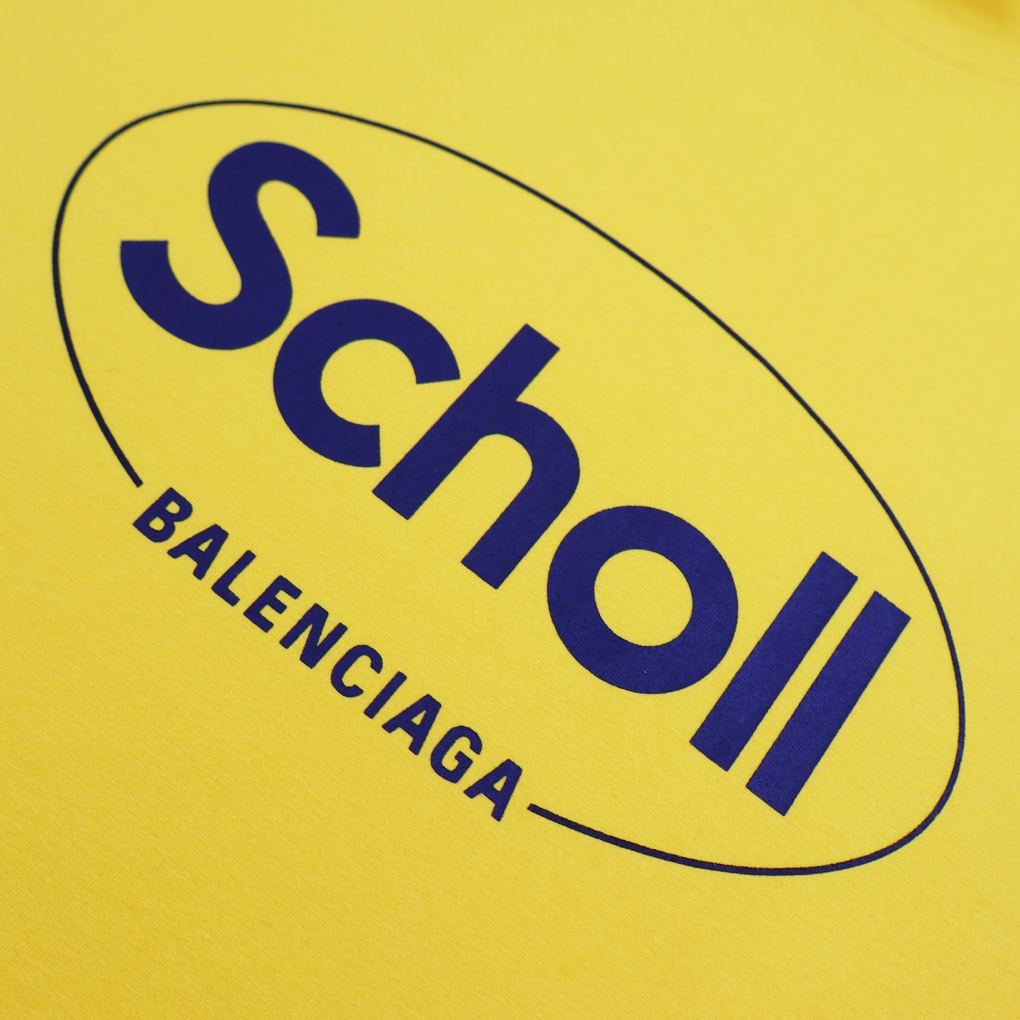 Balenciaga 巴黎世家 SCHOOL印花 短袖 T恤 圆领 短款 夏季 黑色 黄色A2